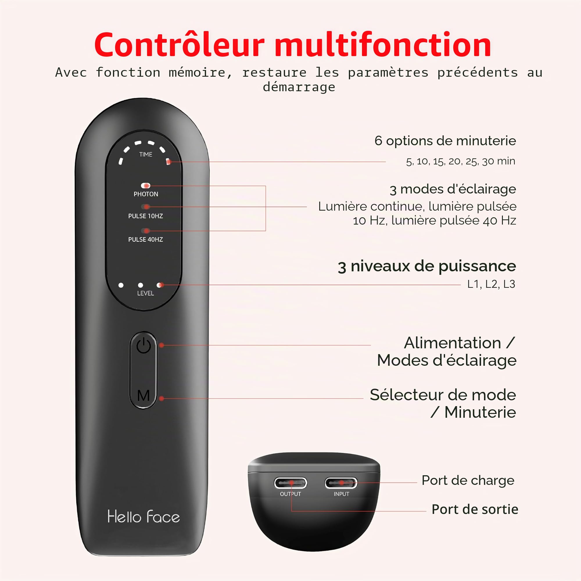 Thérapie par Lumière Rouge pour le Cou avec 147 LED 660nm & 850nm, Télécommande Rechargeable, 3 Modes, Minuterie, Appareil Infrarouge Portable pour Douleurs Cervicales