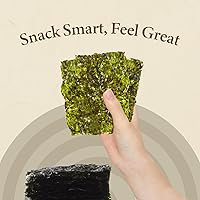 Vista 4 de Wang Bocadillos de algas coreanas con sabor a kimchi, hojas de algas tostadas crujientes, aperitivo saludable de marihuana, keto, vegano, sin