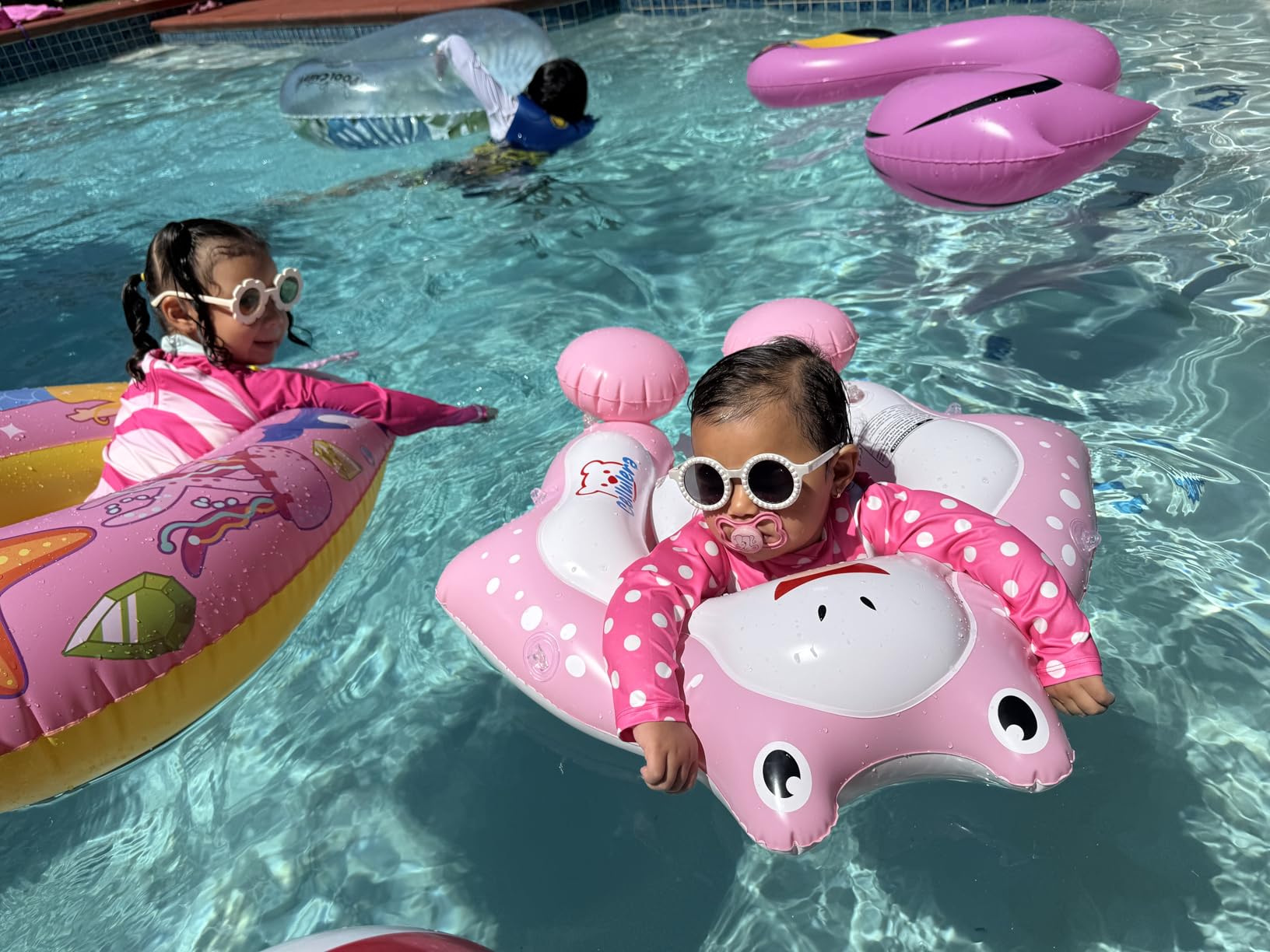 Pool Floats Kids with Water Gun Mermaid Pool Toys for Kids Ages 3-8 Toddler Pool Float for Girls Inflatable Pool Water Toys for Swimming Pool Beach