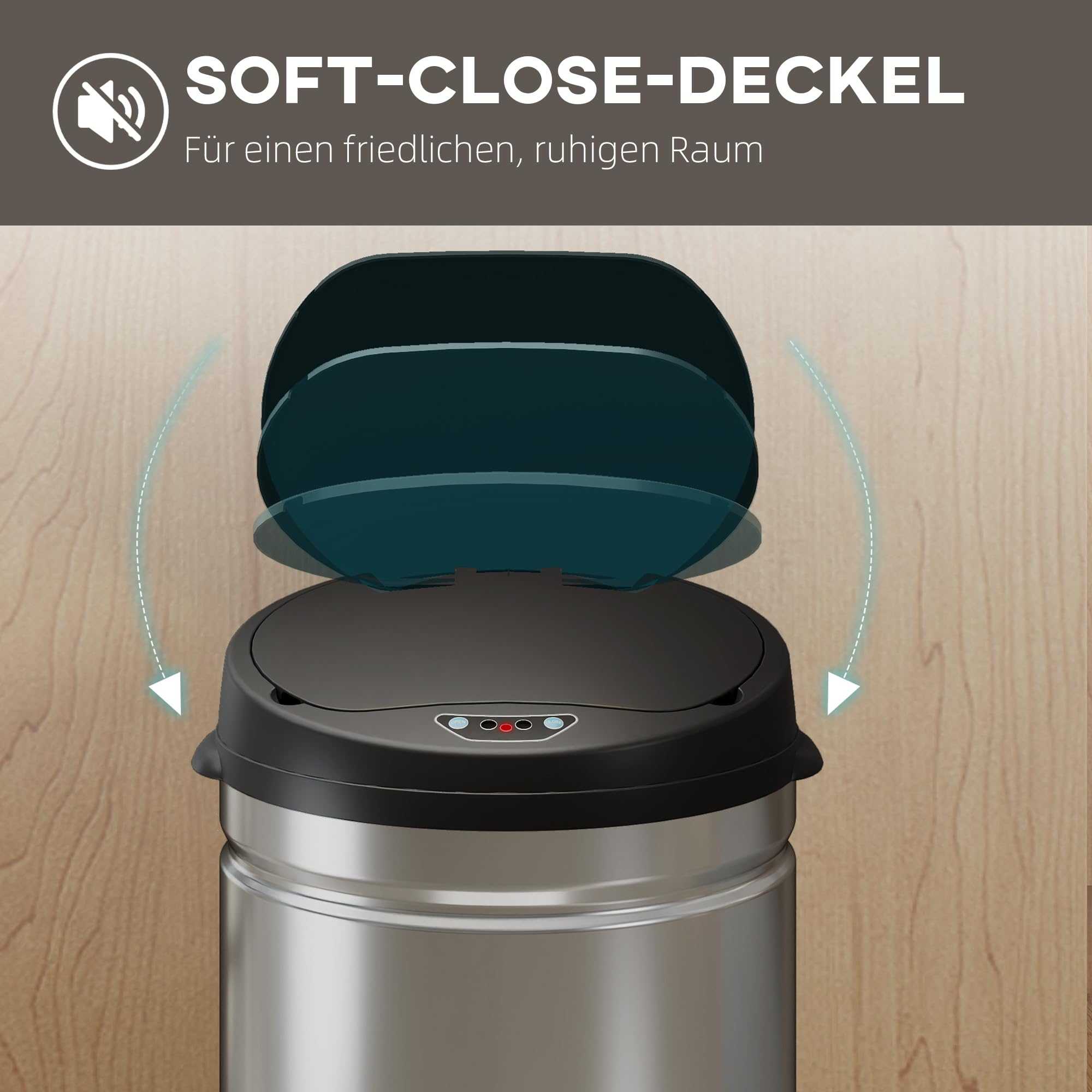 HomCom Pattumiera Acciaio Inox Con Sensore Automatico - Foto 4