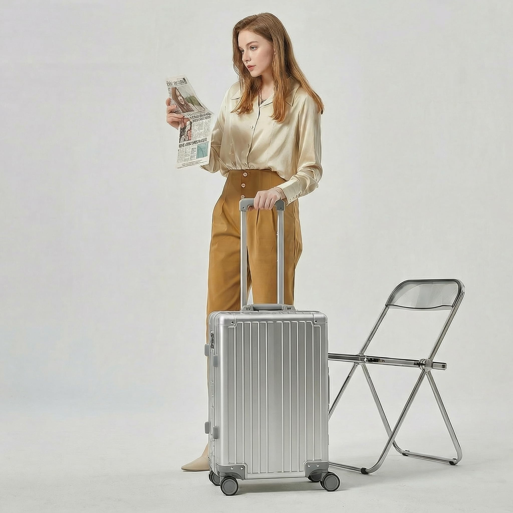 Simcat 100% Aluminium Koffer Handgepäck Mit TSA Schloss