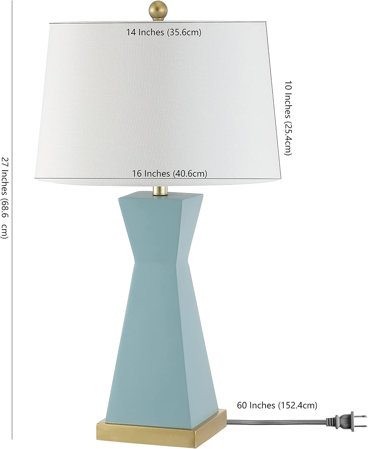 SAFAVIEH Lighting Collection Onder Robins Egg Blue/Gold 27-inch Table Lamp Set of 2