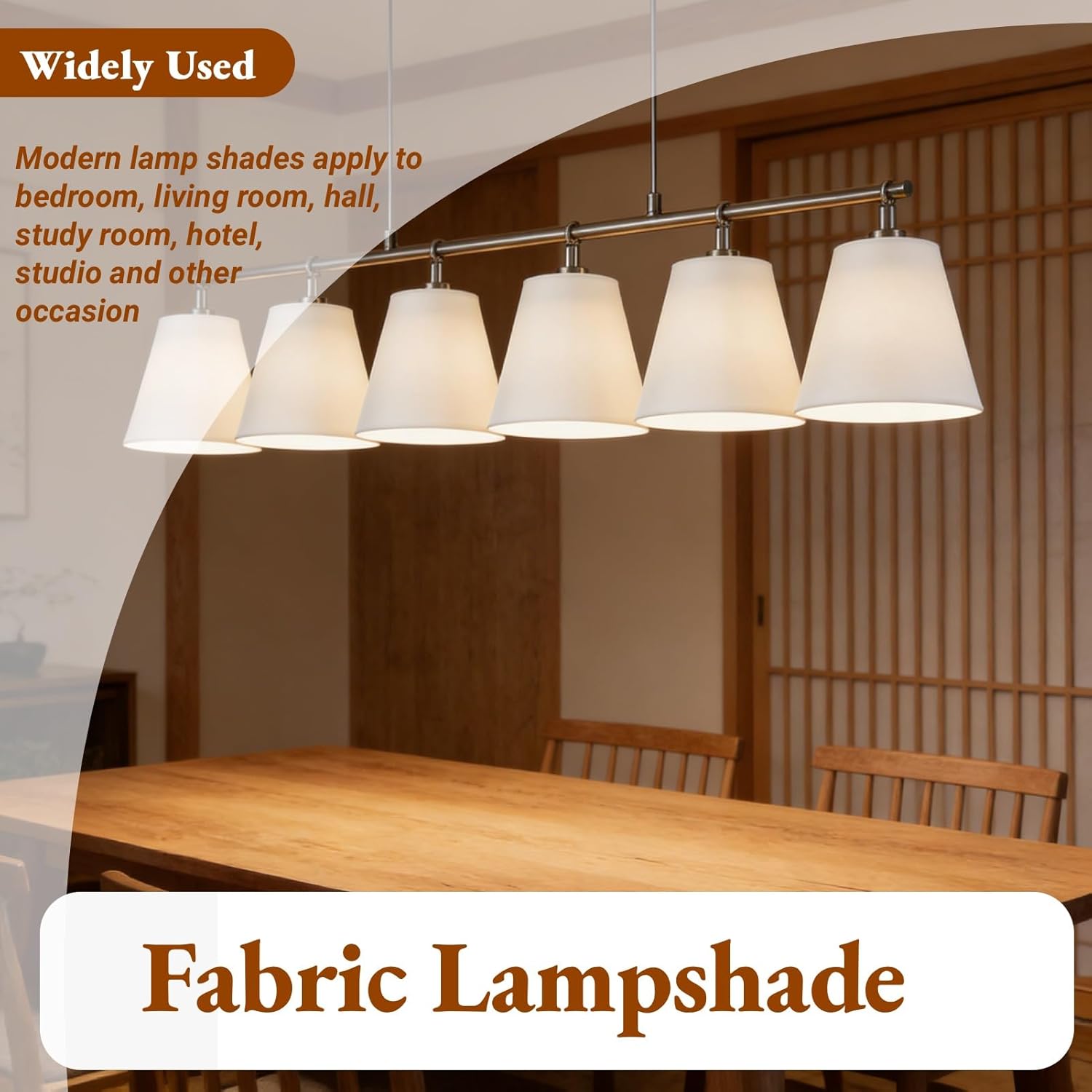 6Pcs Small Lamp Shade, Mini Lampshades Clip On Chandelier for E14 Light Bulb White Modern Fabric Lampshade Table Bedside Wall Lamps Shade Vintage Pendant Light Cover Replacement