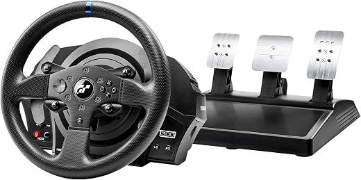 🚫 [CADUCADO] 🔥 Thrustmaster T300RS GT Volante Force Feedback y 3 Pedales – PS5 y PC | Officially licensed Gran Turismo Simracing steering wheel, belt motor, 13 action buttons, detachable steering wheel