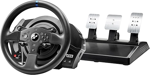 Thrustmaster T300RS GT, Volante e 3 Pedais, PS5, PS4, PC, Efeitos Force Feedback REALSIMULATOR, Motor sem Escovas, Sistema de Duas Correias, Tecnologia Magnética, Volante Intercambiável
