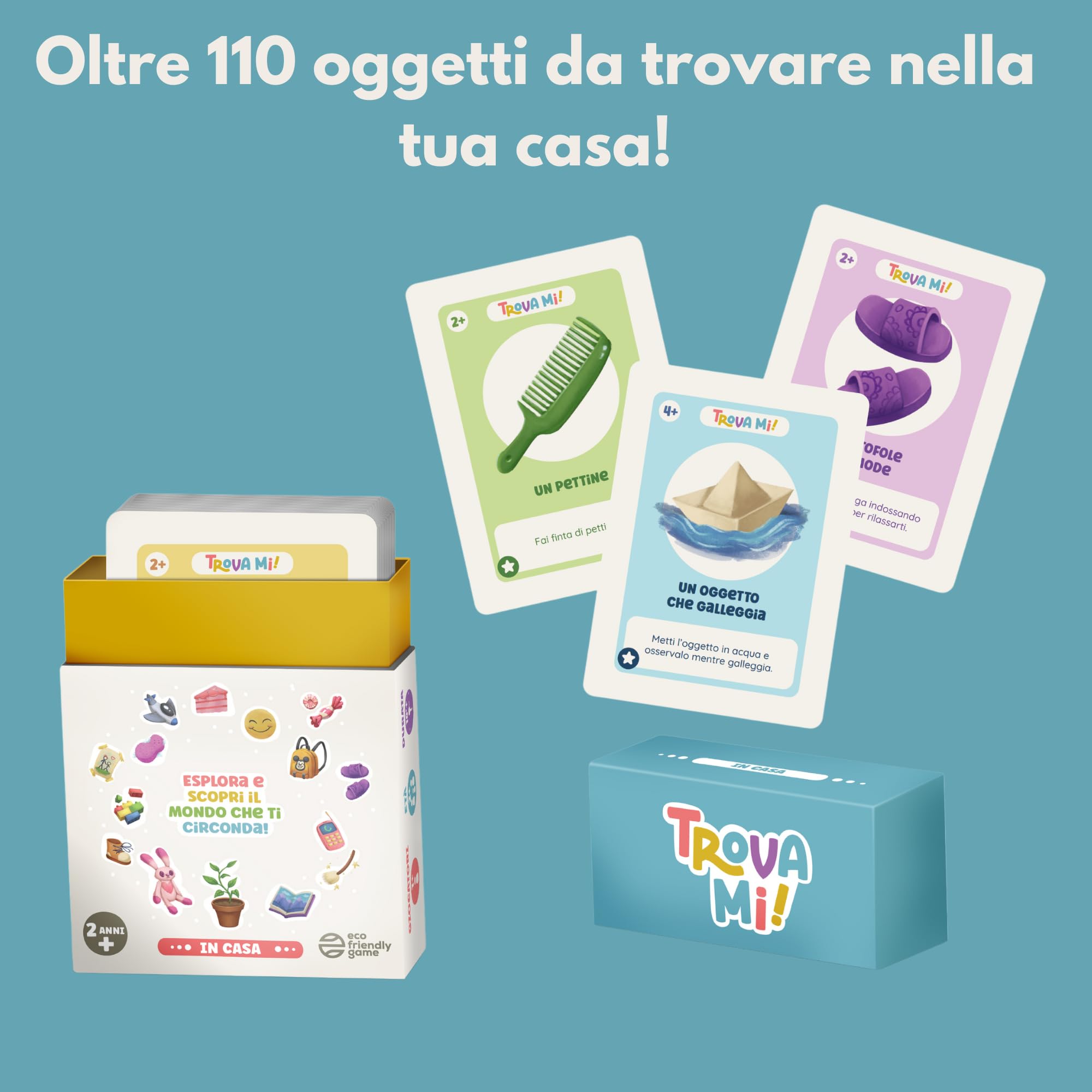 Trova-Mi! In Casa - Il Gioco di Carte Educativo e Divertente Approvato dai Genitori - Per Bambini da 2 a 6 Anni, Gioco Educativo, Gioco da Tavolo per Bambini, Giocattoli Montessori, Regalo per Bambini