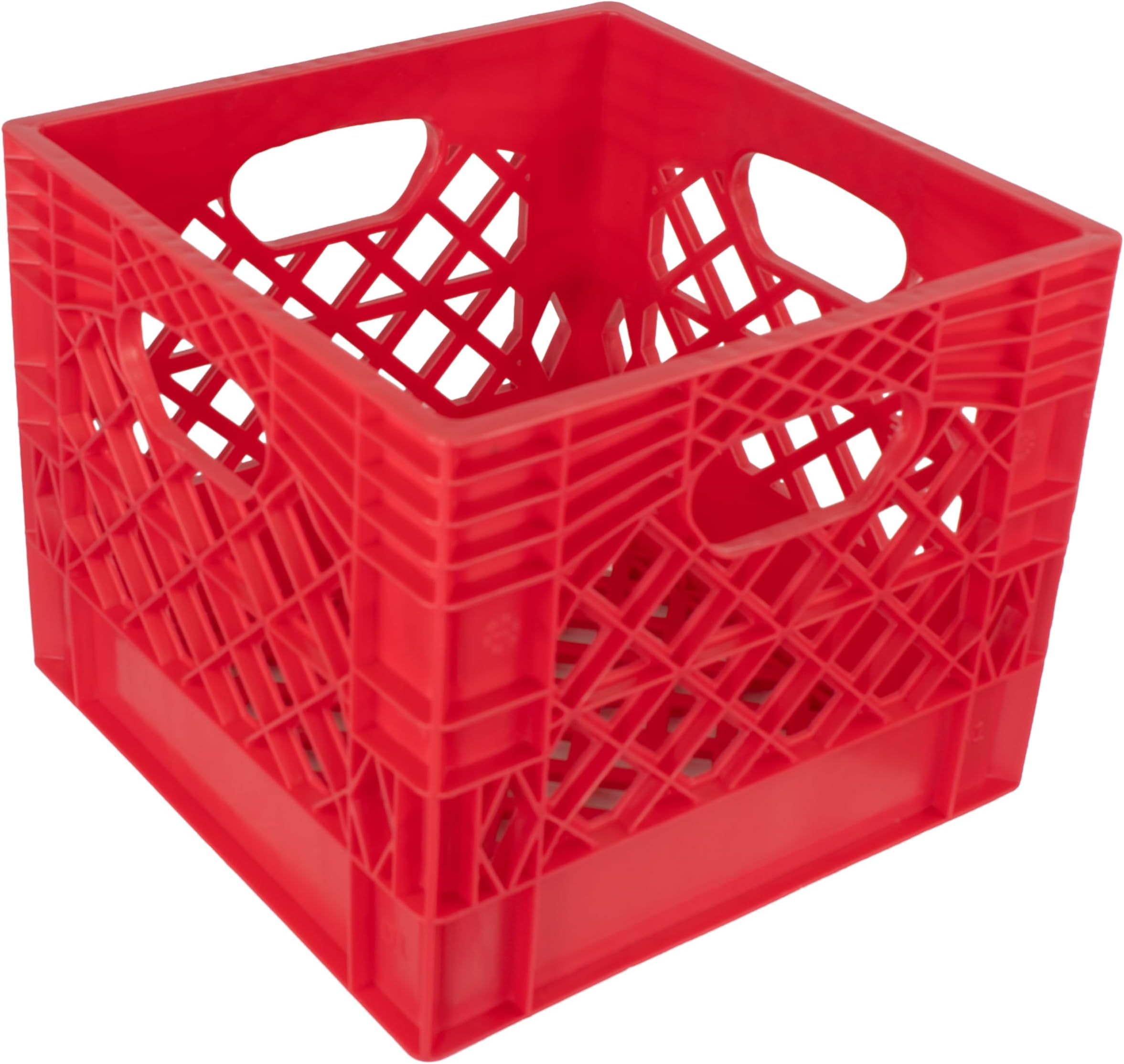 Authentic 13x13x11 4 Gallon 16 Quart Square Dairy Milk Crate (RED)