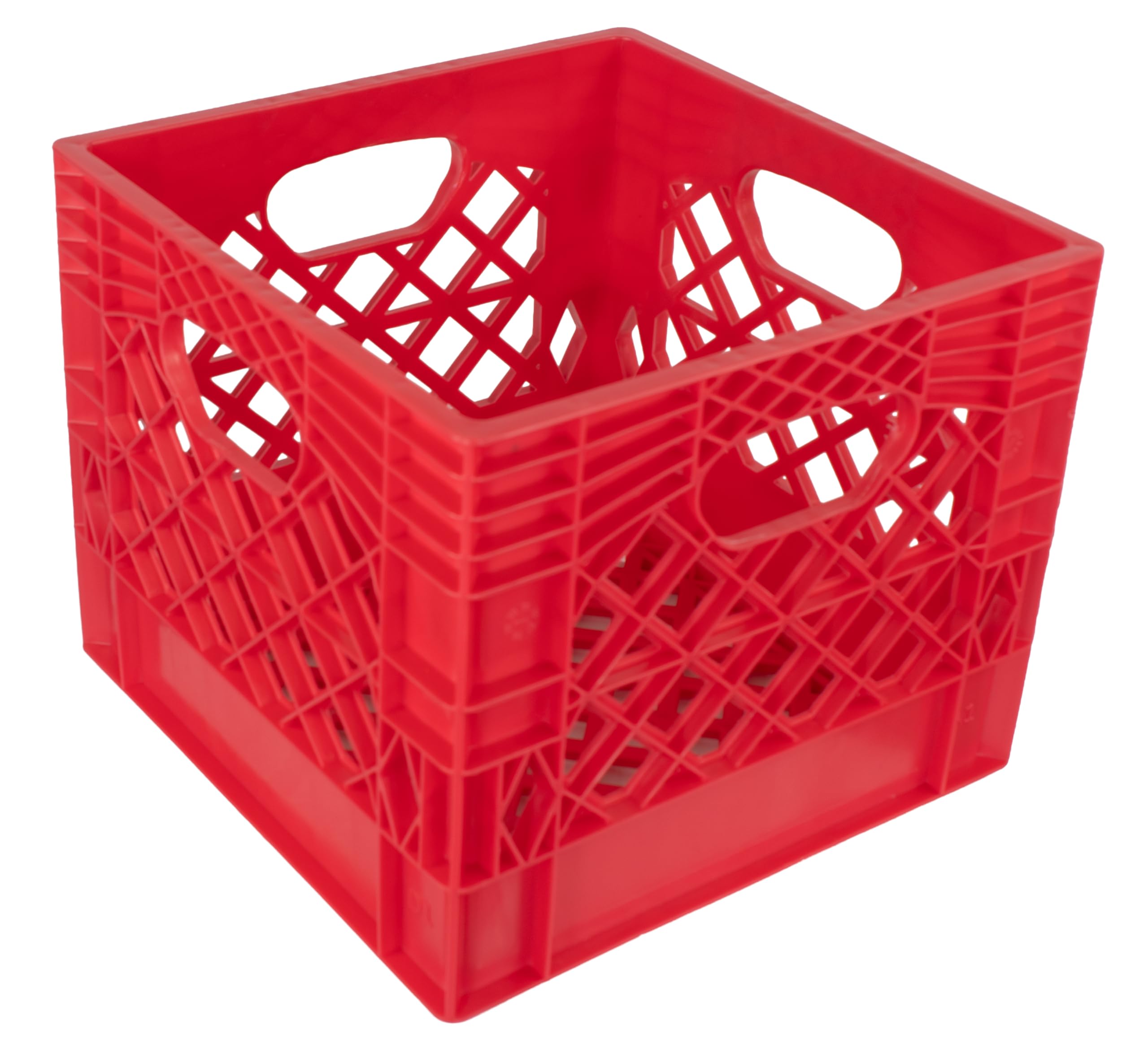 Authentic 13x13x11 4 Gallon 16 Quart Square Dairy Milk Crate (RED)