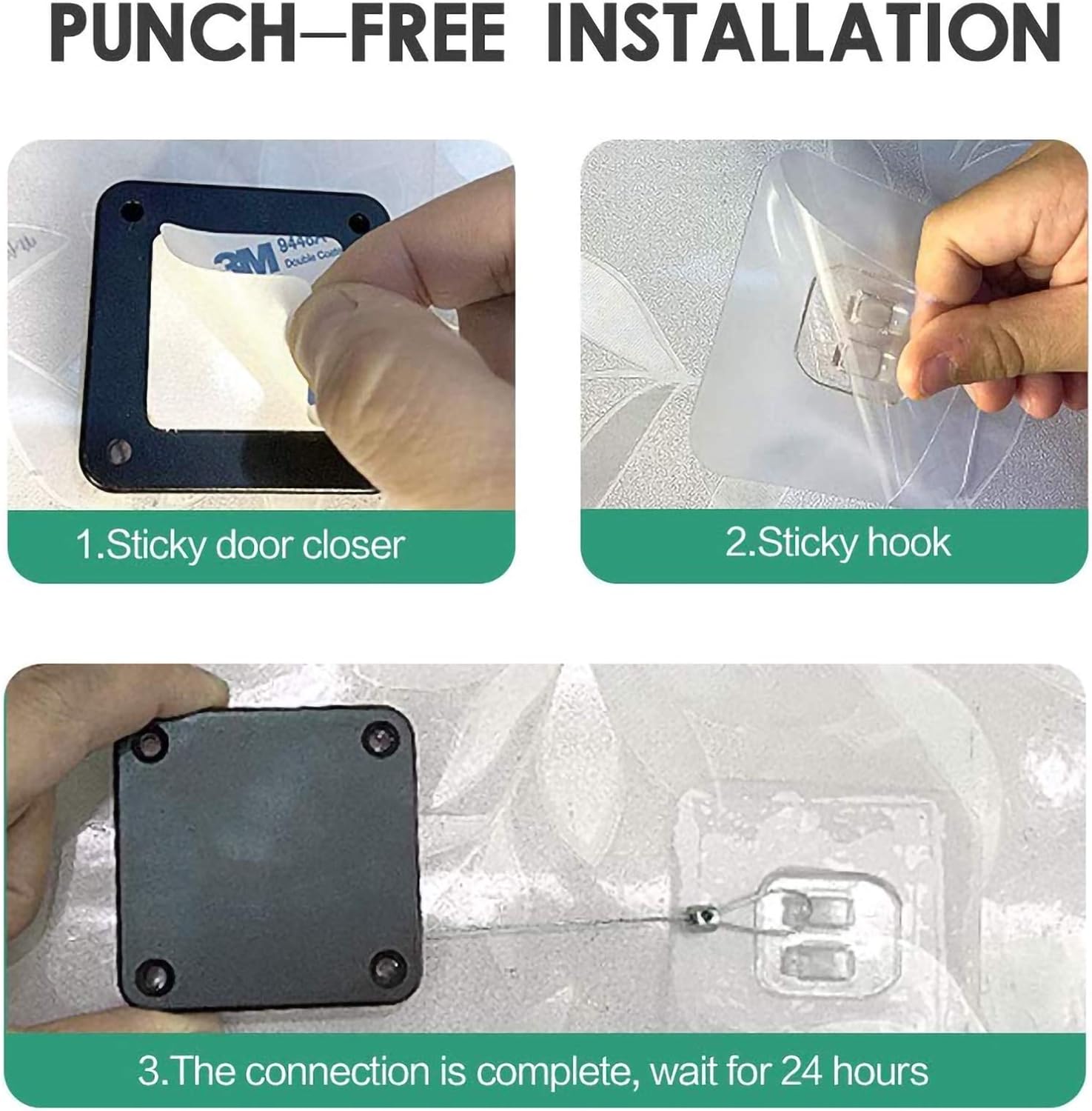 Buy Punch Free Automatic Sensor Door Closer Multifunctional Automatic Door Closer Automatically Self Closing Door With Drawstring For Internal Home Outdoor Iron Door 2pcs White Online In Indonesia B08hxvsnmb