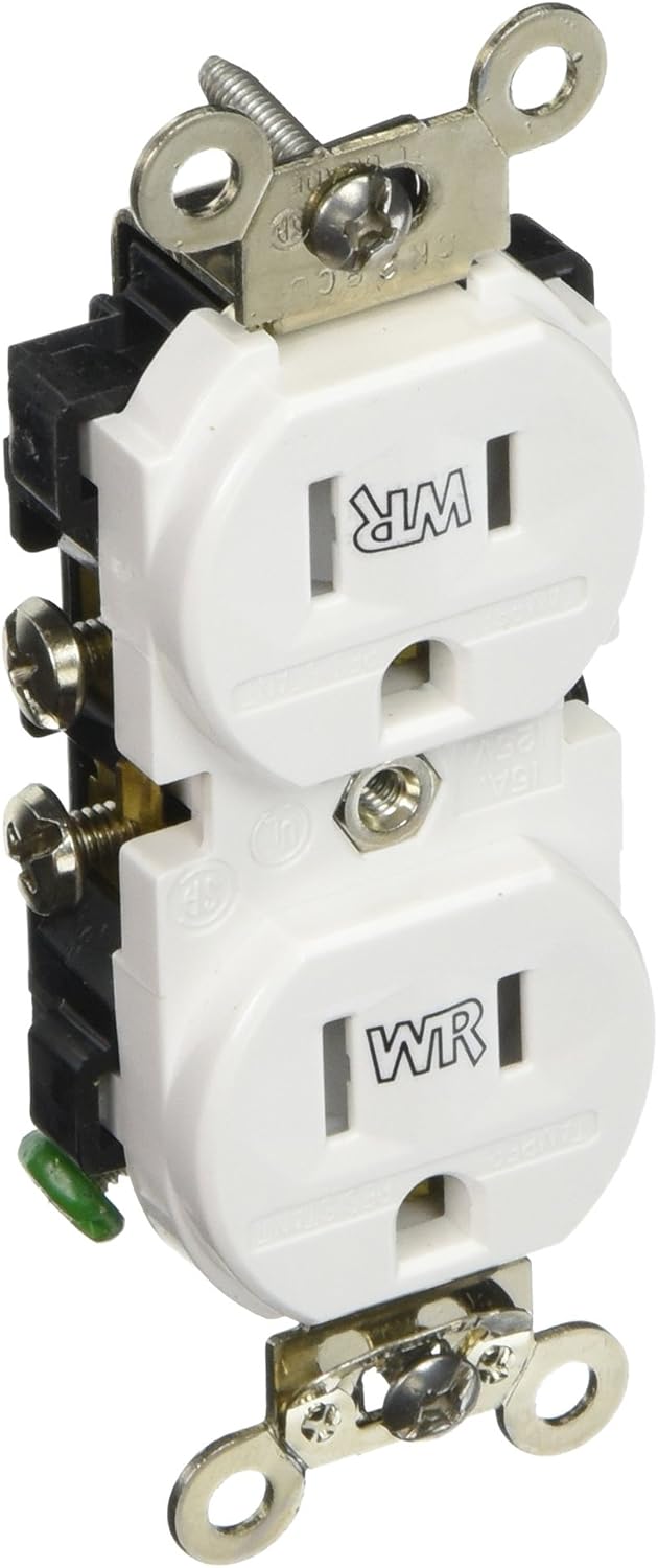 Leviton Weather and Tamper Resistant Duplex Receptacle, TWR15-W