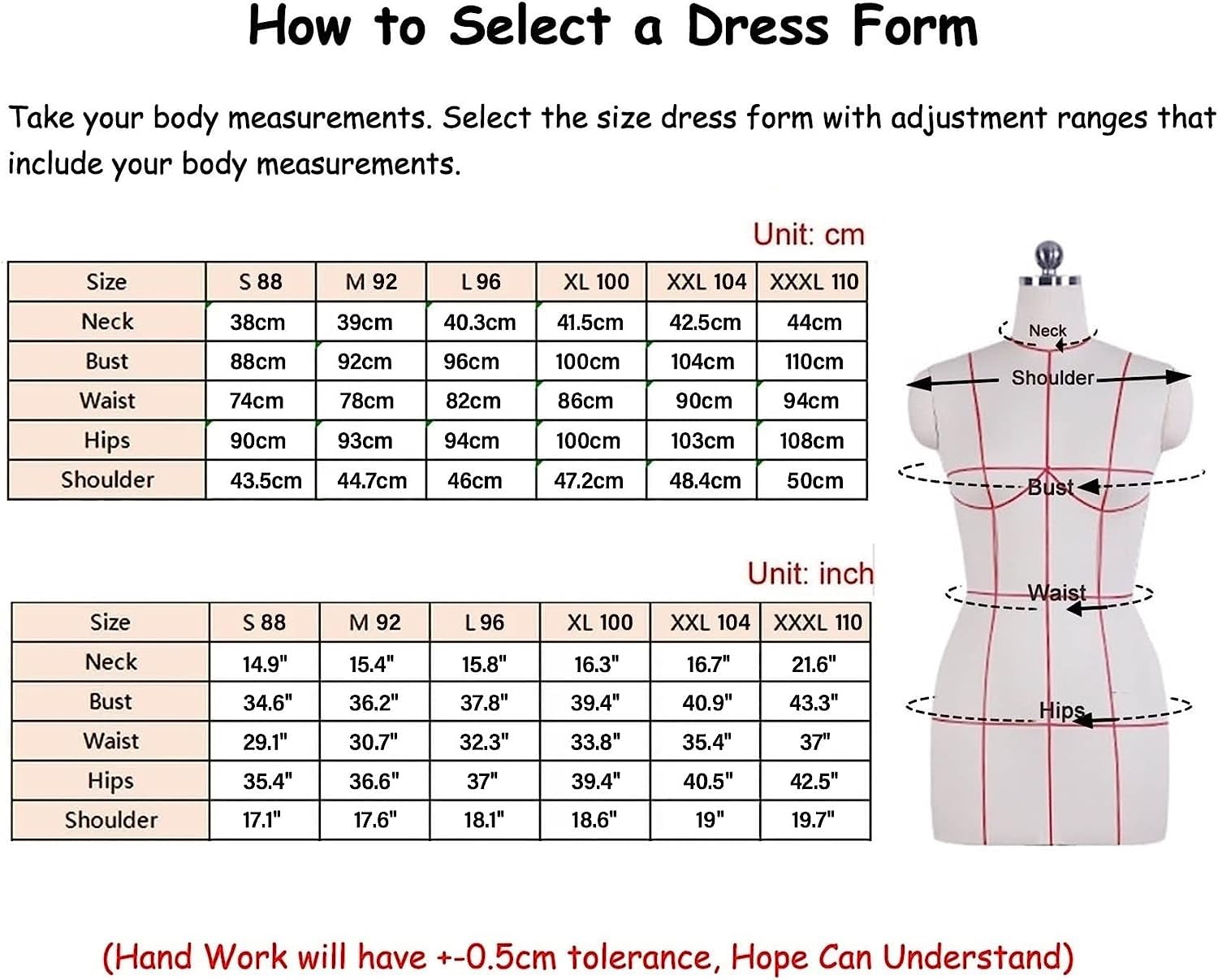 AviiSo Maniquí Soporte para Coser Ropa de Hombre Pantalones Pantalones, Altura Ajustable, Tamaño Completo Adulto ( Size : XXL-104 )