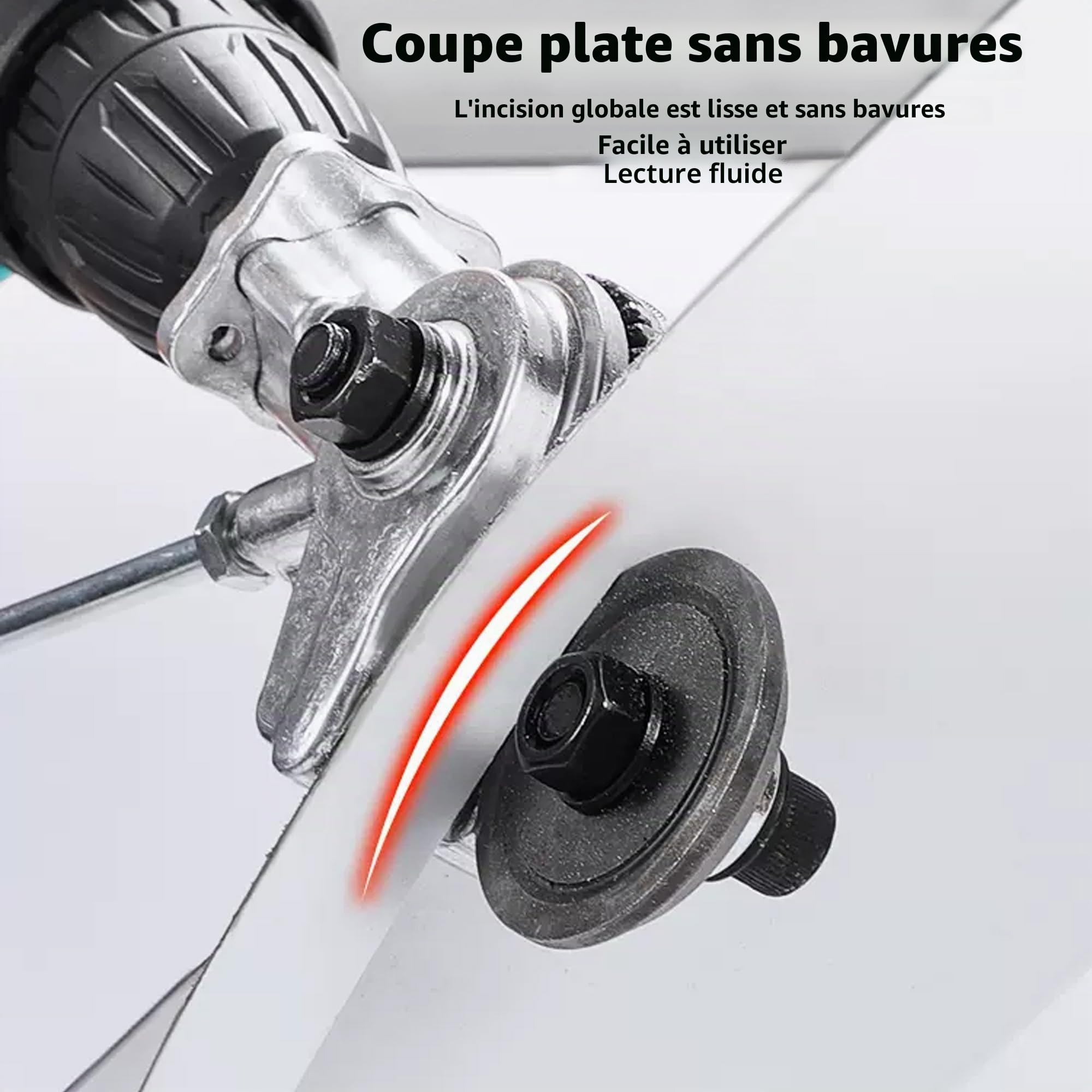 Plaque de perceuse électrique en métal avec cisailles - Embout de grignoteuse, pinces à tôle pour visseuse sans fil, double tête de coupe, coupe-tôle pour visseuses sans fil, avec adaptateur et
