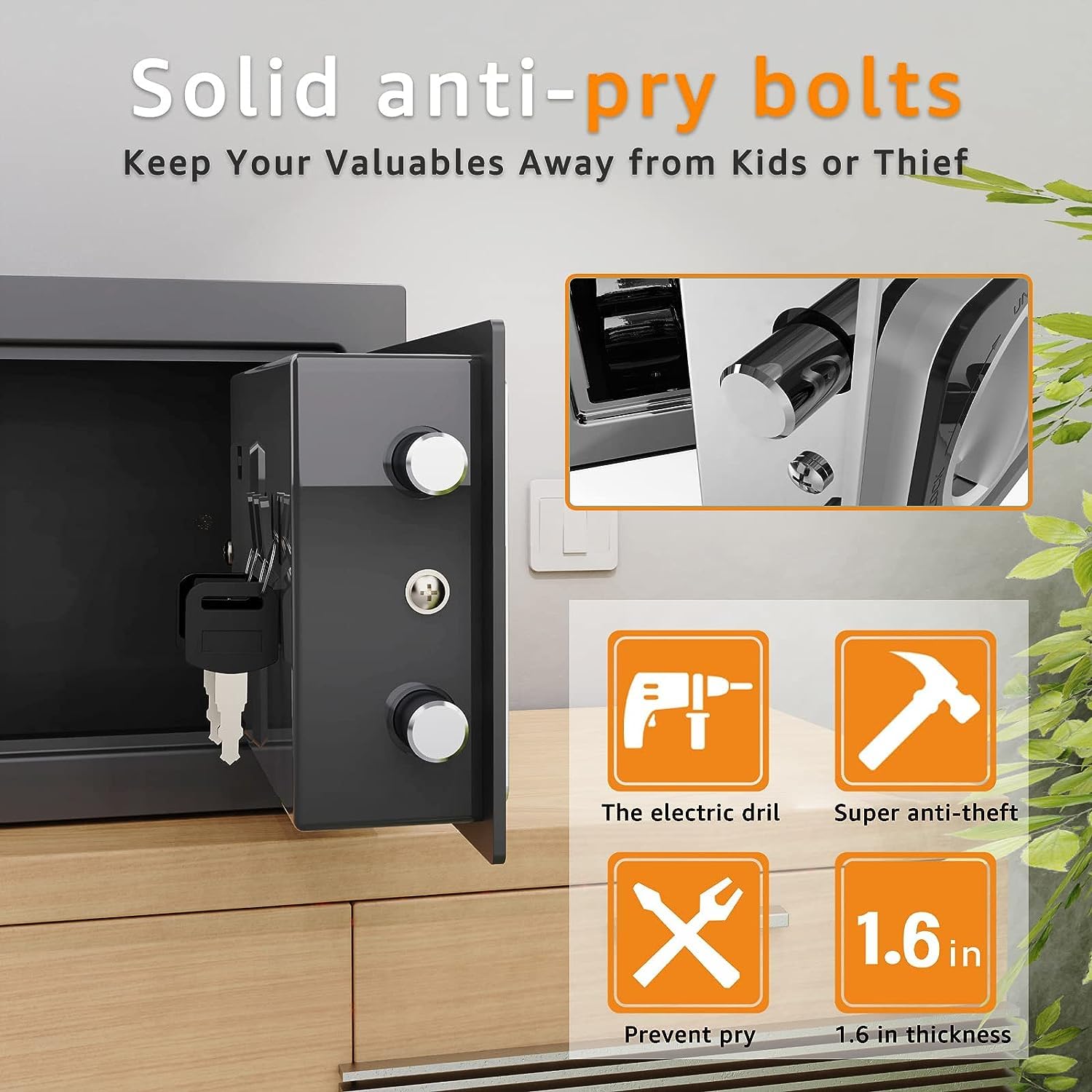 BESTOTTAM Digital safe with electonic keypad locker for Home 07 litres BLACK 3