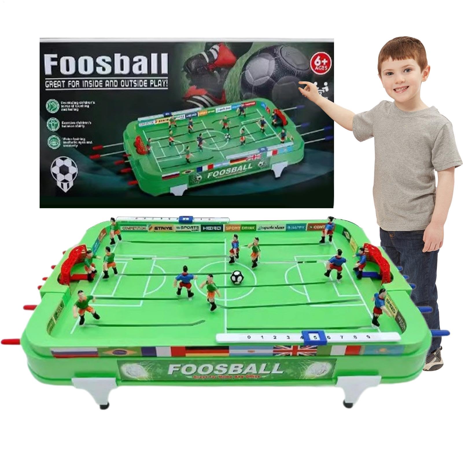Calciobalilla interattivo da tavolo e squisito gioco compatto da calcio balilla | Calciobalilla compatto per bambini, adulti, per casa, viaggi, esterni, interni, divertimento familiare, intrattenimento