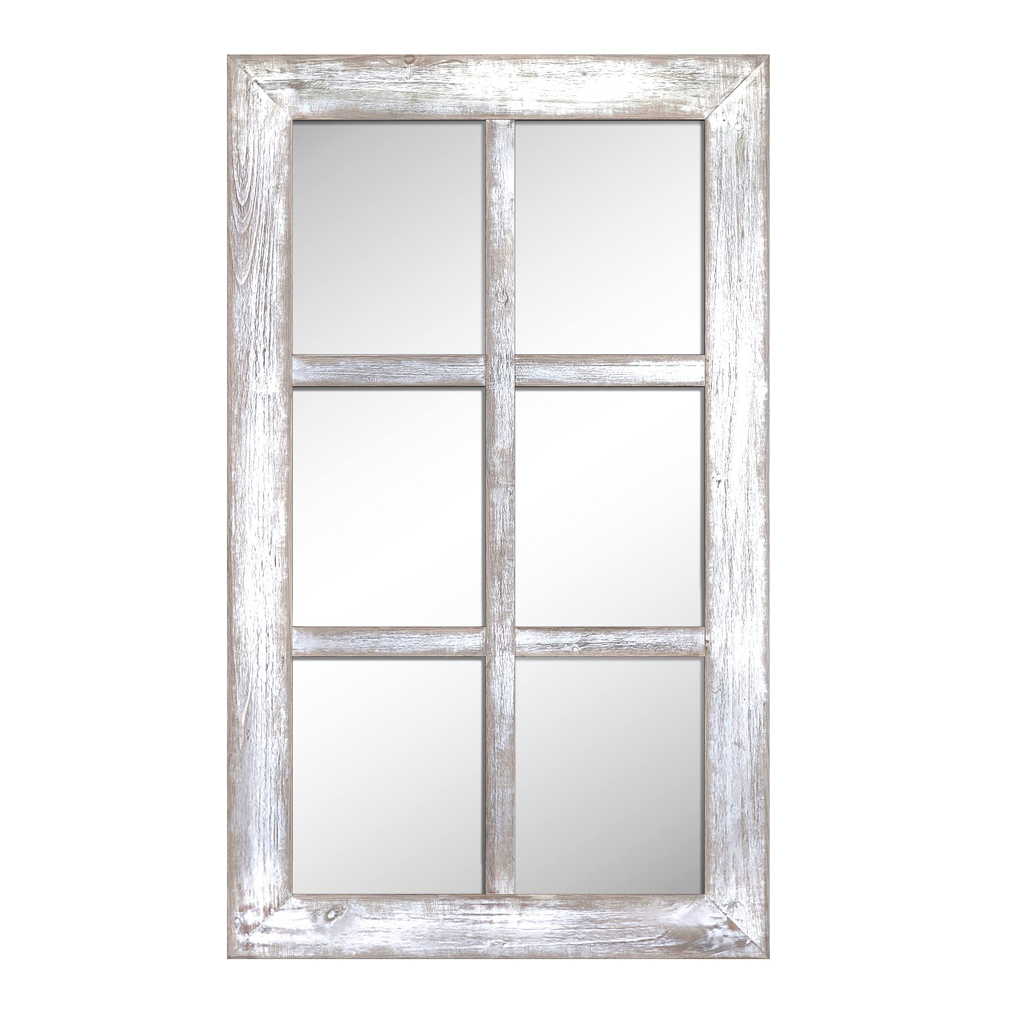 Buy Barnyard Designs 24x40 Windowpane Wood Farmhouse Wall Mirror, Large