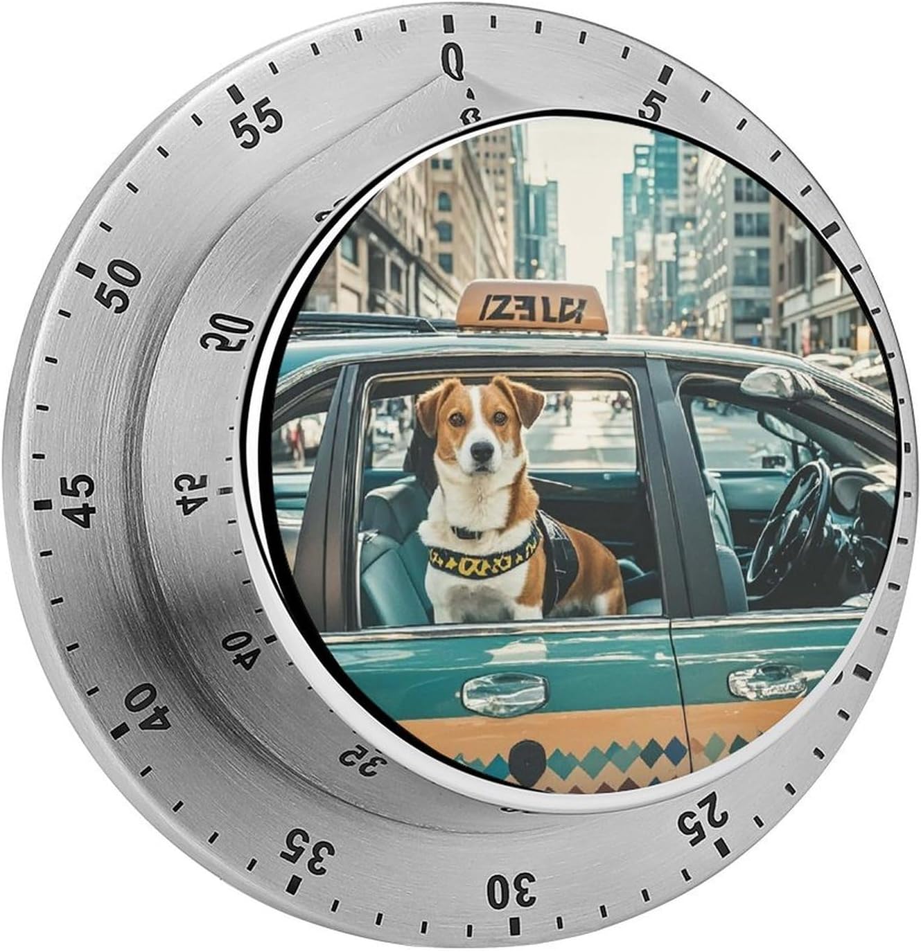 A Taxi Dog. Timer Magnetic Backing 100% Mechanical Desk Timers Wind Up 60 Minutes Manual Countdown Timers No Batteries Required Kitchen Timer for Cooking