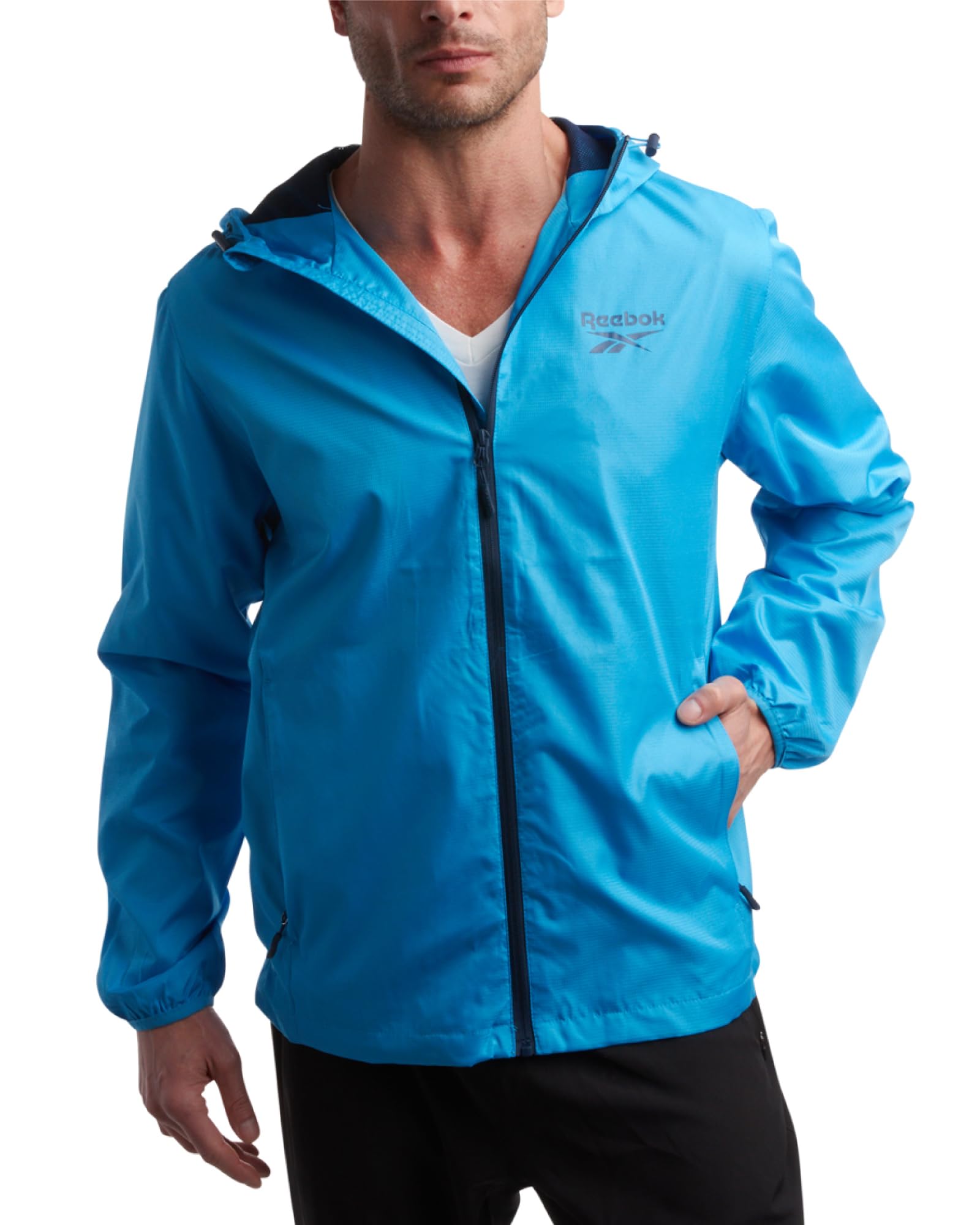ReebokMen's Jacket - Lightweight Performance Windbreaker - Full Zip Weather Resistant Spring Coat (S-XL)