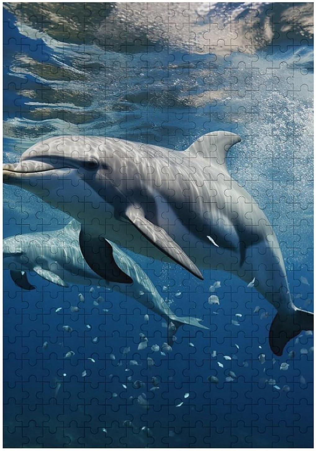 Cute Dolphins Wooden Puzzle for Adults, Beginner Jigsaw Puzzles image 3