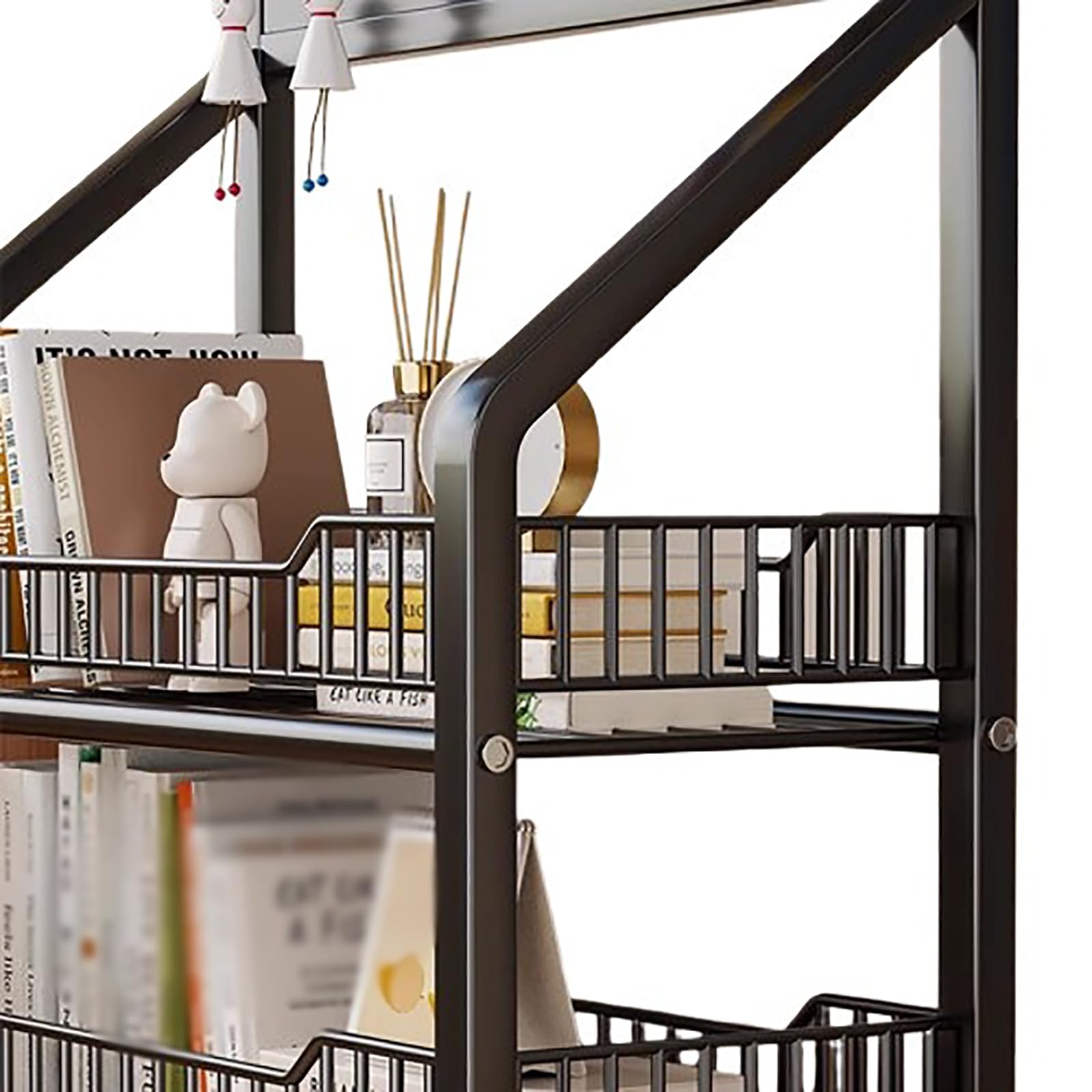 Carrello Di Utilità Di Laminazione Di 4 Tier, Ripiano Robusto Snack In Metallo Con Piano Di Pegboard, Portaoggetti Da Cucina Mobile Per L'organizzatore Di Camere Da Bagno, Espositore Versatile Con Ruo