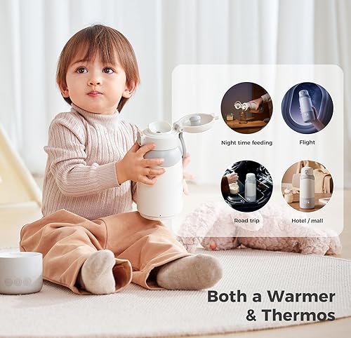 Miniatura 6 de BOLOLO Calentador de leche portátil Pro para viajes, calentador de botellas desmontable con calentamiento rápido y estable para leche materna y