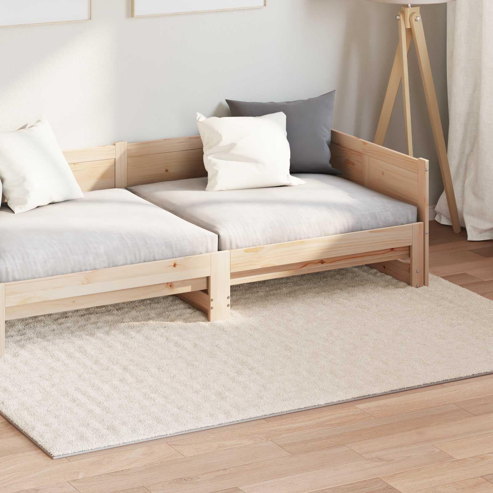 Dywan poliestrowy beżowy 170 x 120 cm | Można prać w pralce, antypoślizgowy, do ogrzewania podłogowego, nowoczesny design, miękka tekstura