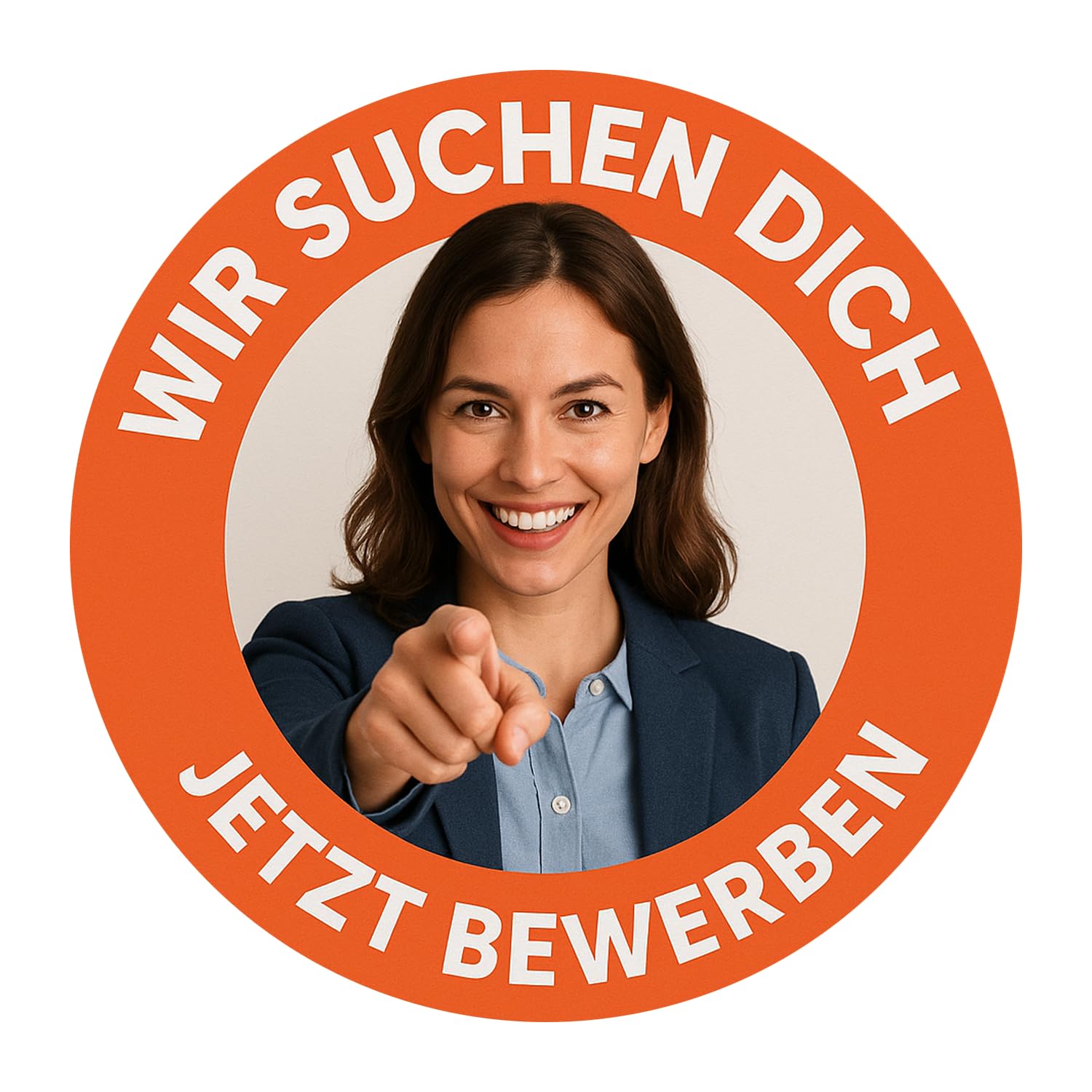 "Wir suchen dich" Mitarbeiter, Angestellte, Bewerber Anzeige Digitaldruck Aufkleber Folie Sticker für Schaufenster, Tür, etc. Hinweis Folie | rund | wasserfest DAF-129 (50 x 50 cm)