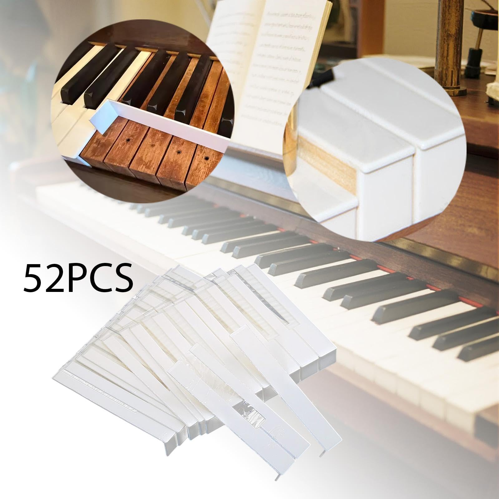 52 pezzi di strumenti per la riparazione dei tasti del pianoforte, copritasti del pianoforte, facili da installare, accessori di riparazione e, 50mm