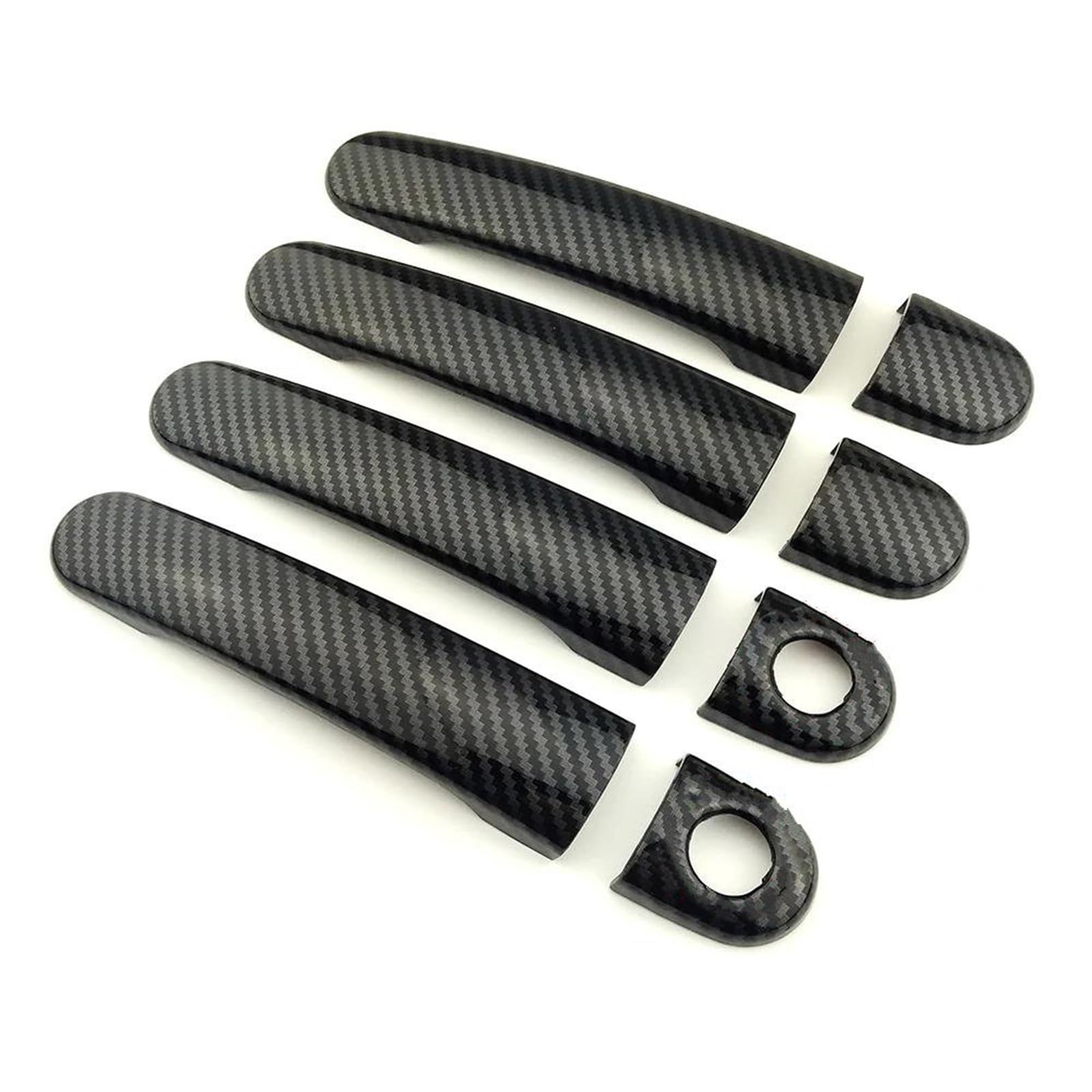 UJNHEQ for VW for Golf G5 G6 for Nuevo 2009-2016 Carbon Fiber Color Refit Chrome Door Handle Cover Trim Protection Sticker(Type D)