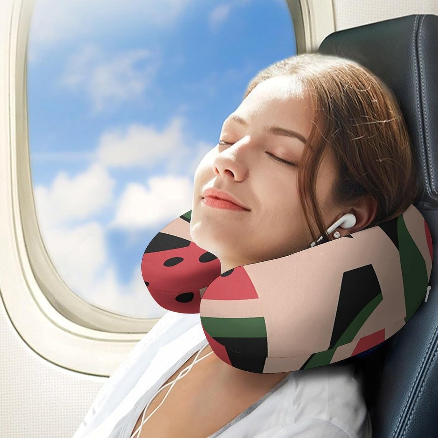 Watermelon Slices Memory Foam Pillows U Shaped Travel Neck Pillow