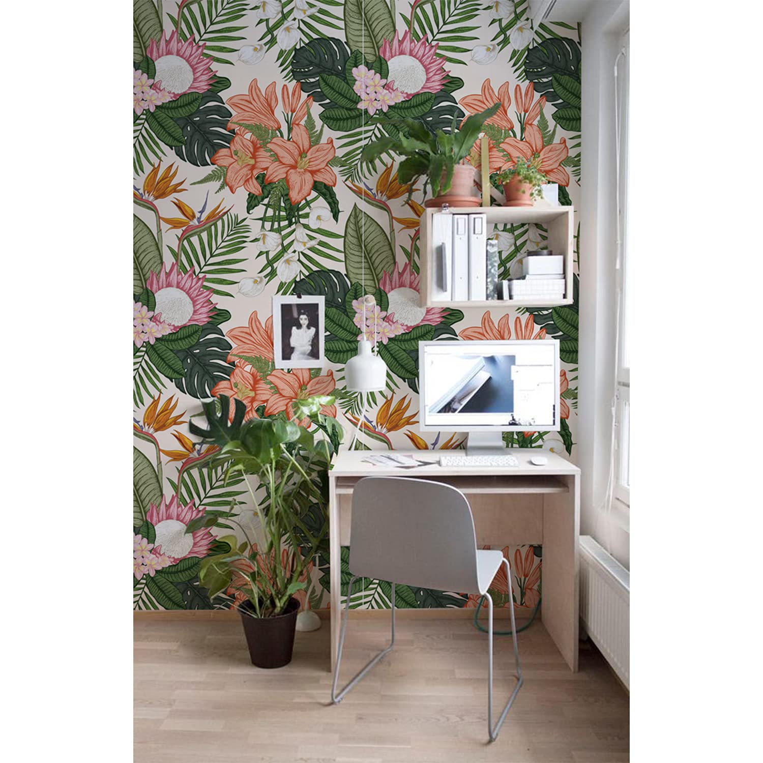 Papier Peint Latex Floral 250x250cm Coloray pour Décoration Murale Salon et Chambre