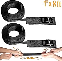 Vista 2 de WEDAMER Paquete de 2 correas de amarre para kayak de 8 pies con hebilla de leva de alta resistencia, correa ajustable para kayak, camiones