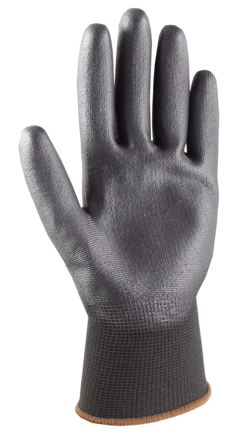 Galeton 5980-L-BK Feather Flex Lightweight Pu Palm Coated Gloves, Large,Black (Pack of 12)