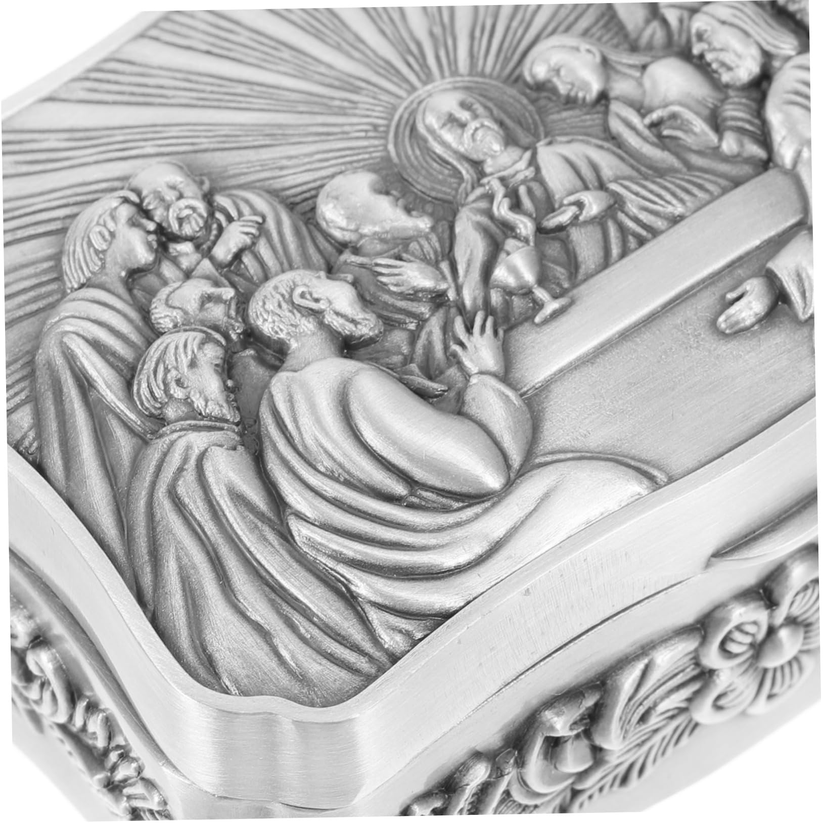 GALPADA 3 Pz Confezione Cattolica Organizer Per Cassetti Astuccio Cassetto Primo Organizzatore Elementi Collana Di Grandi Dimensioni Display Espandibile Lega Di Zinco Silver