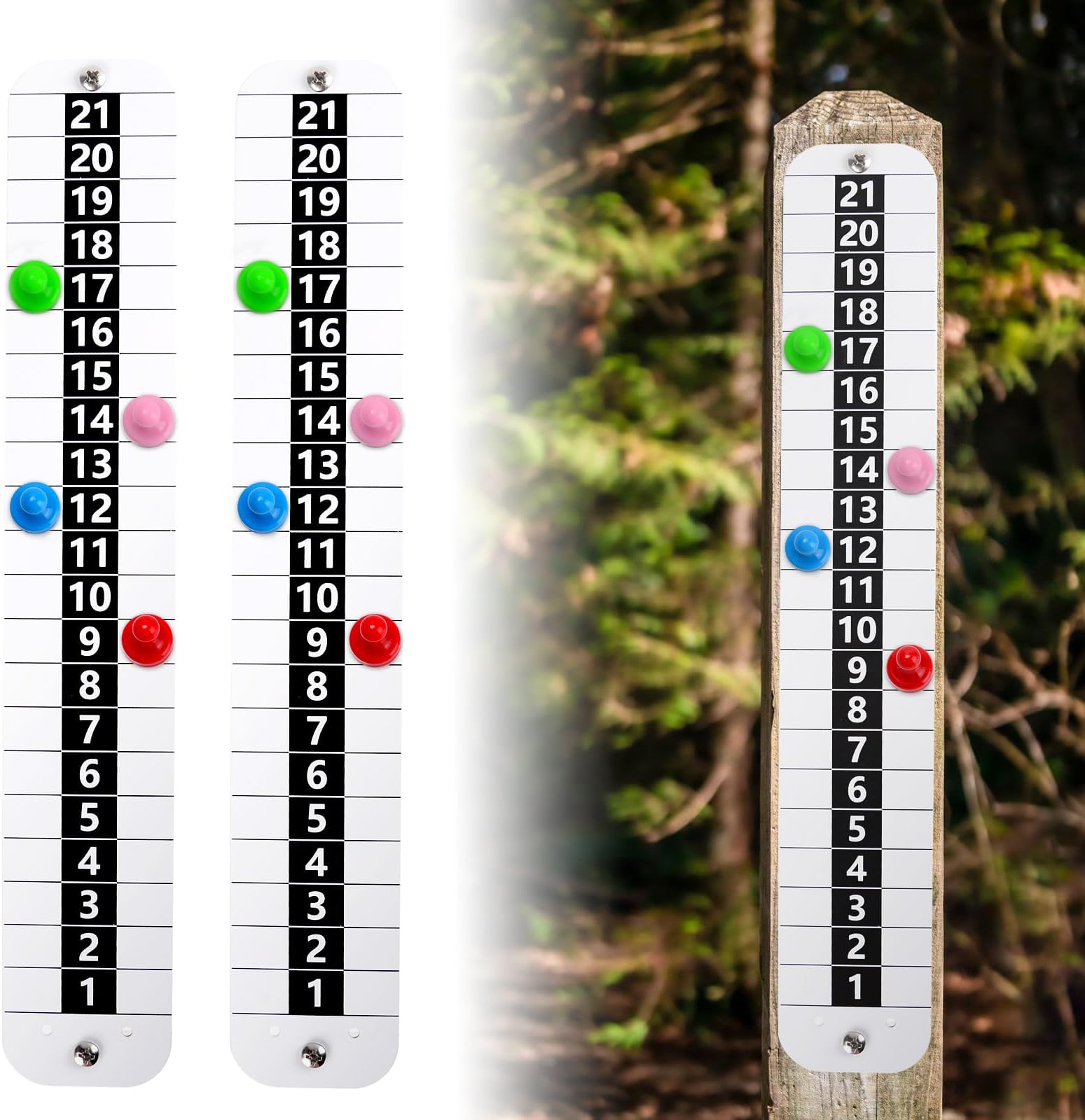 Teamaze Cornhole Scoreboard 2 pcs Metal Cornhole Board with Vertical Magnetic Corn Hole Score Keeper for Outdoor&Indoor Yard Game