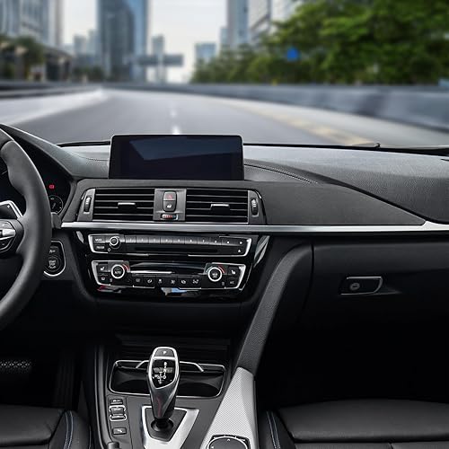 Miniatura 2 de Alcántara - Adhesivo decorativo para consola central de automóvil, accesorios compatibles con BMW F30 2013 2014 2015 2016 2017 2018 2019 (negro)