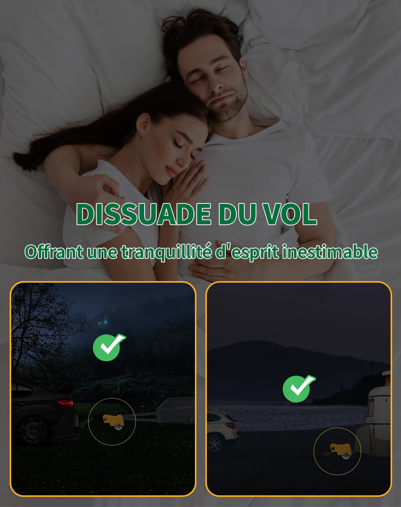 LAOYE Antivol Remorque Attelée Cadenas Remorque Non Attelée Antivol Caravane Attelage Verrou Remorque Voiture Serrure Remorque Attache Verrouillage (Noir)