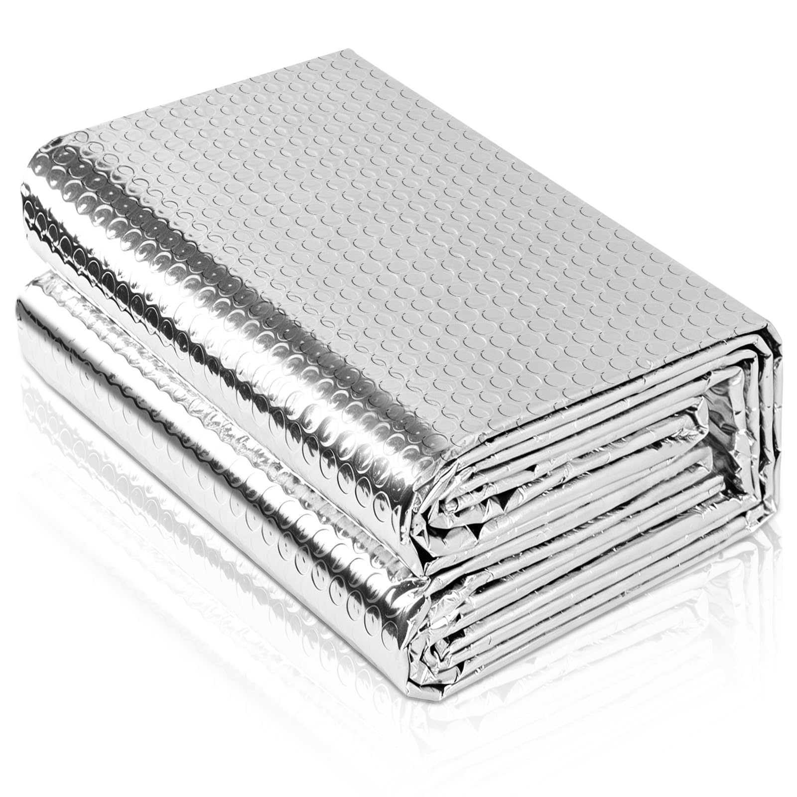 Pellicola isolante in alluminio, 6 m x 60 cm, isolamento termico riflettente su entrambi i lati, per tetto, cantina, garage e garage, protezione dal calore e dal freddo
