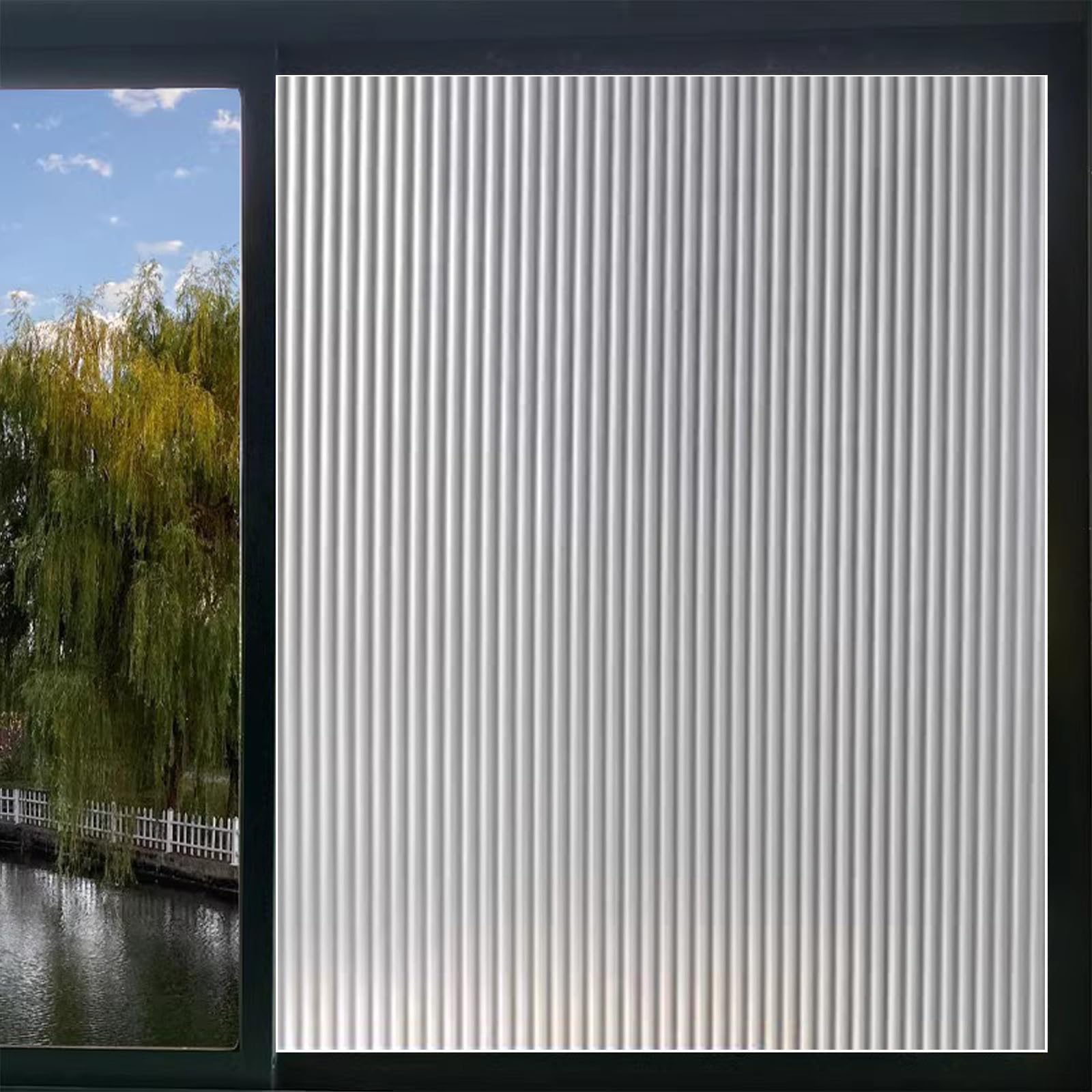 Pellicola Privacy Finestre 100 x 200 cm Protezione Solare, Anti-Uv Pellicola Decorativa per Finestre Pellicola Antisolare Oscurante per Ufficio,Soggiorni, Chang Hong 2