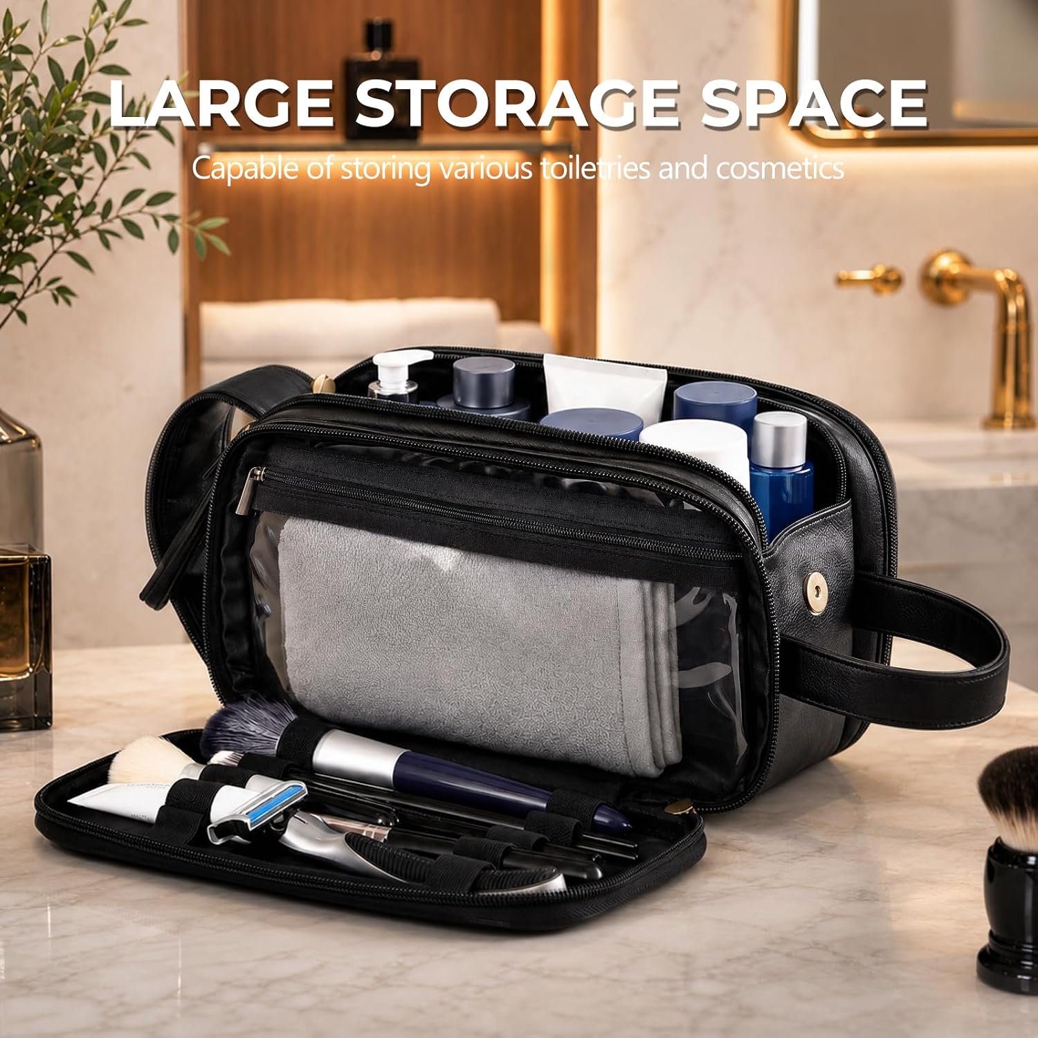 Mens Toiletry Travel Bag,Mens Gifts for Birthday,Anniversary Groomsmen Gift image 2