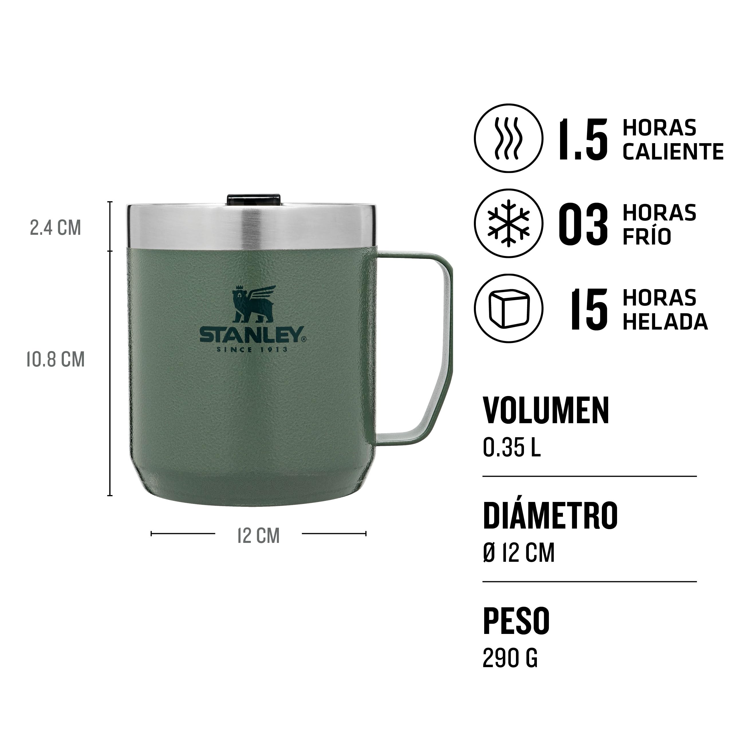 STANLEY 1913 Classic Legendary Camp Mug Termo Café 0.35L - Green | 1.5 Horas Caliente - 3 Horas Frío - Vaso Cafe para Llevar - Apta Para Lavavajillas - Vaso Termico de Acero Inoxidable