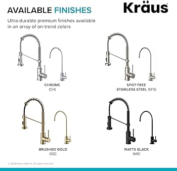 KRAUS Bolden Commercial Style Pull-Down Kitchen Faucet and Purita