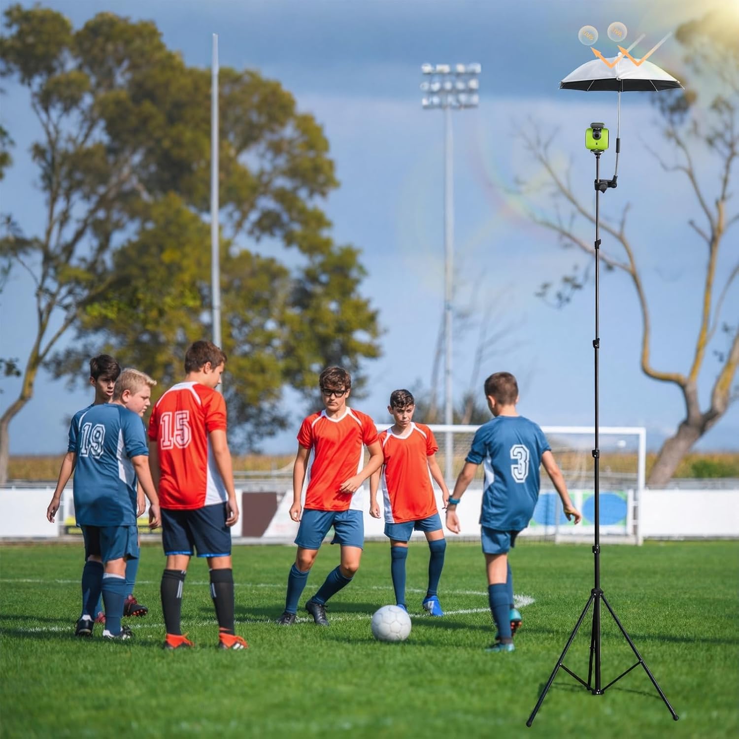 Tripods Umbrella Compatible with Xbotgo Chameleon T4 & T1 Tripods – 50cm UV Protection, 180° Rotatable Design Photography Umbrella, Sunshield for Gimbal and Phone