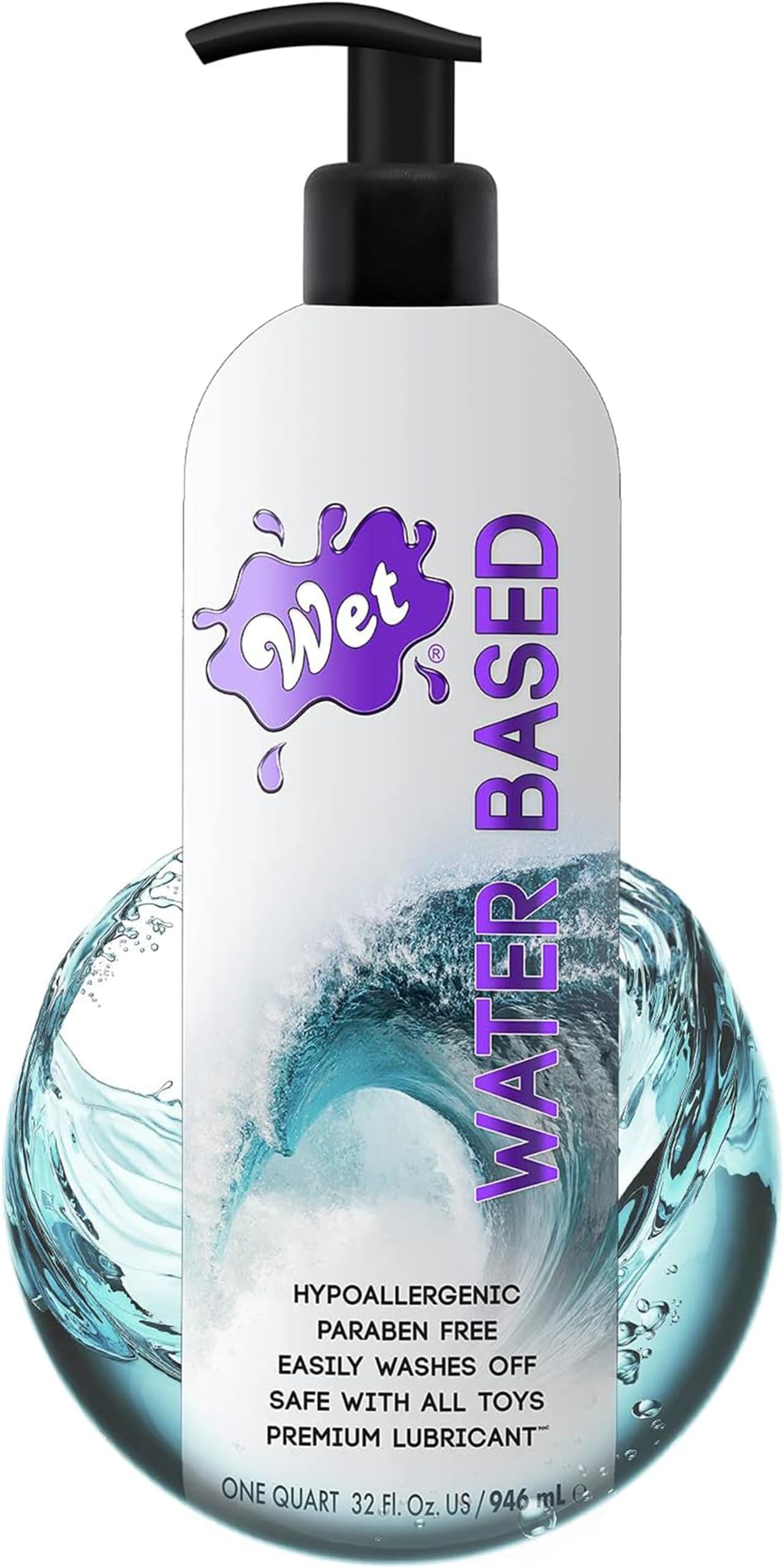 - Wet Silver Water-Based Lubricant | Long-Lasting, Original Premium Formula | Vegan, pH-Balanced, Hypoallergenic, Paraben-Free, Non-staining | Lube for Men, Women & Couples, 32 fl oz