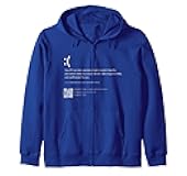 Blue Screen of Death Computer Crash BSOD Geek IT Costume Zip Hoodie