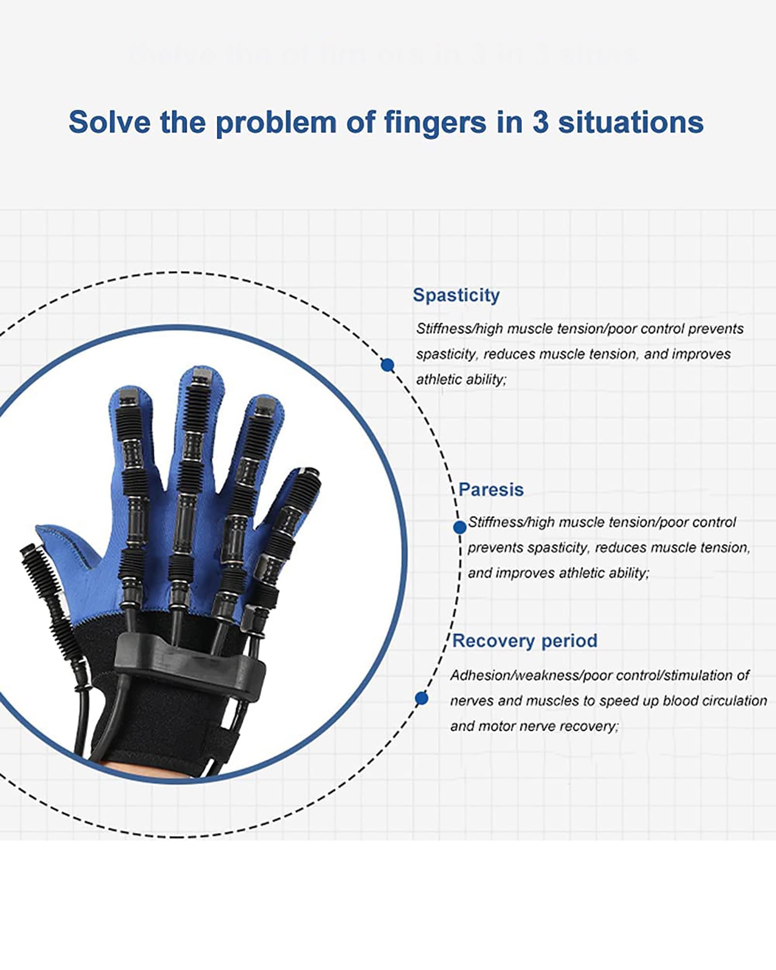 Robot de rehabilitación Ortesis de dedo Protector Carrera Férula de mano Guantes de flexión Equipo de asistencia para ejercicio de tendones, izquierda, S (izquierda L)
