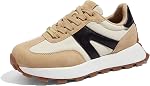 LUCKY STEP Femmes Platform Mode Sneakers Retro Classic Trainers Casual Lace-up Stylish Tennis Running Walking Shoes