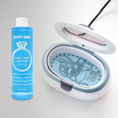 Miniatura 4 de Solución limpiadora de joyas concentrado líquido de 8 onzas Limpia anillos, aretes, collares, gafas Seguro para diamantes, oro, plata, piedras