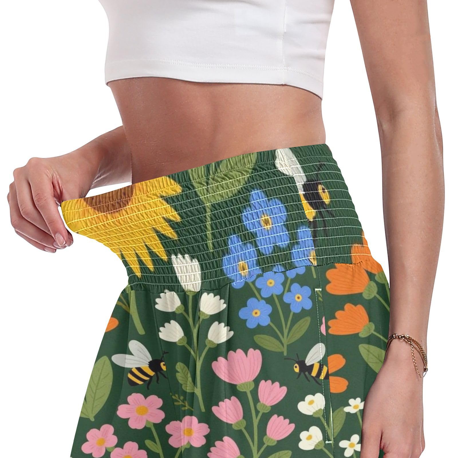 FRODOTGV Wildflowers Damskie spodnie Palazzos Luźne spodnie do relaksu w domu