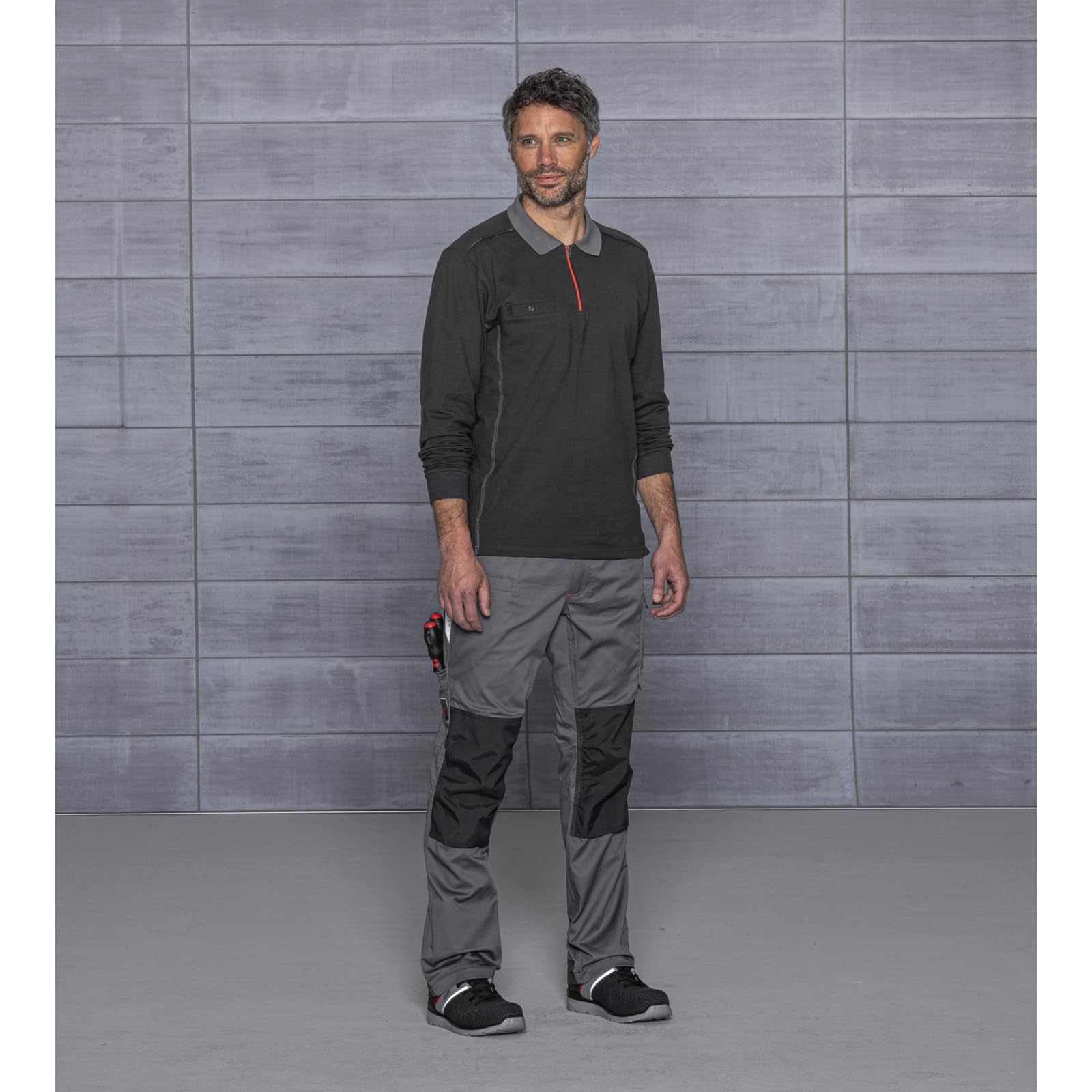 WÜRTH MODYF Polo manica lunga Stretch X antracite uomo