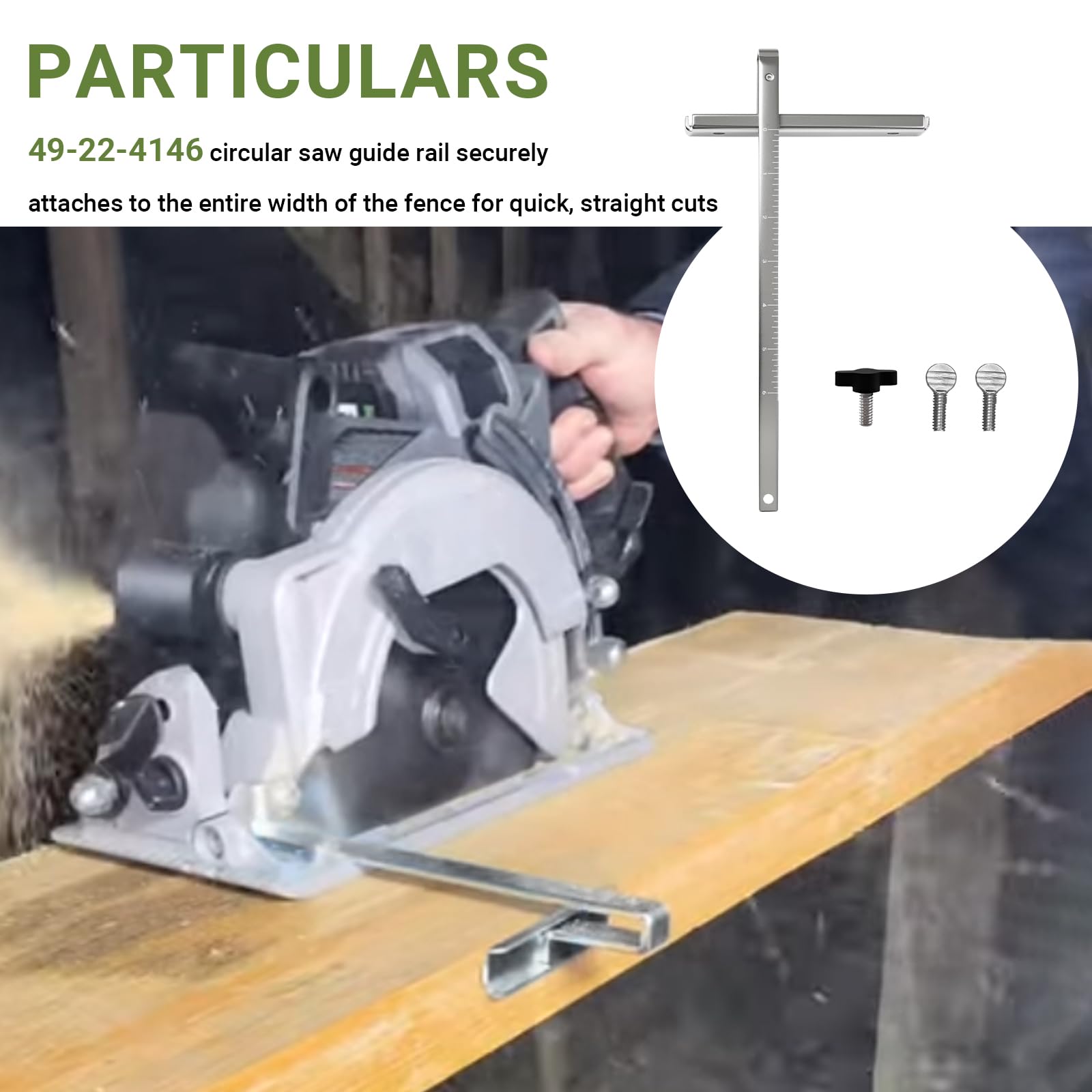 49-22-4146 Circular Saw Rip Fence Guide Kit – Fits Milwaukee-EE Saws 6405-6, 6390-20, 6390-21, 6394-21 & 6460, Replacement For 49-22-4150